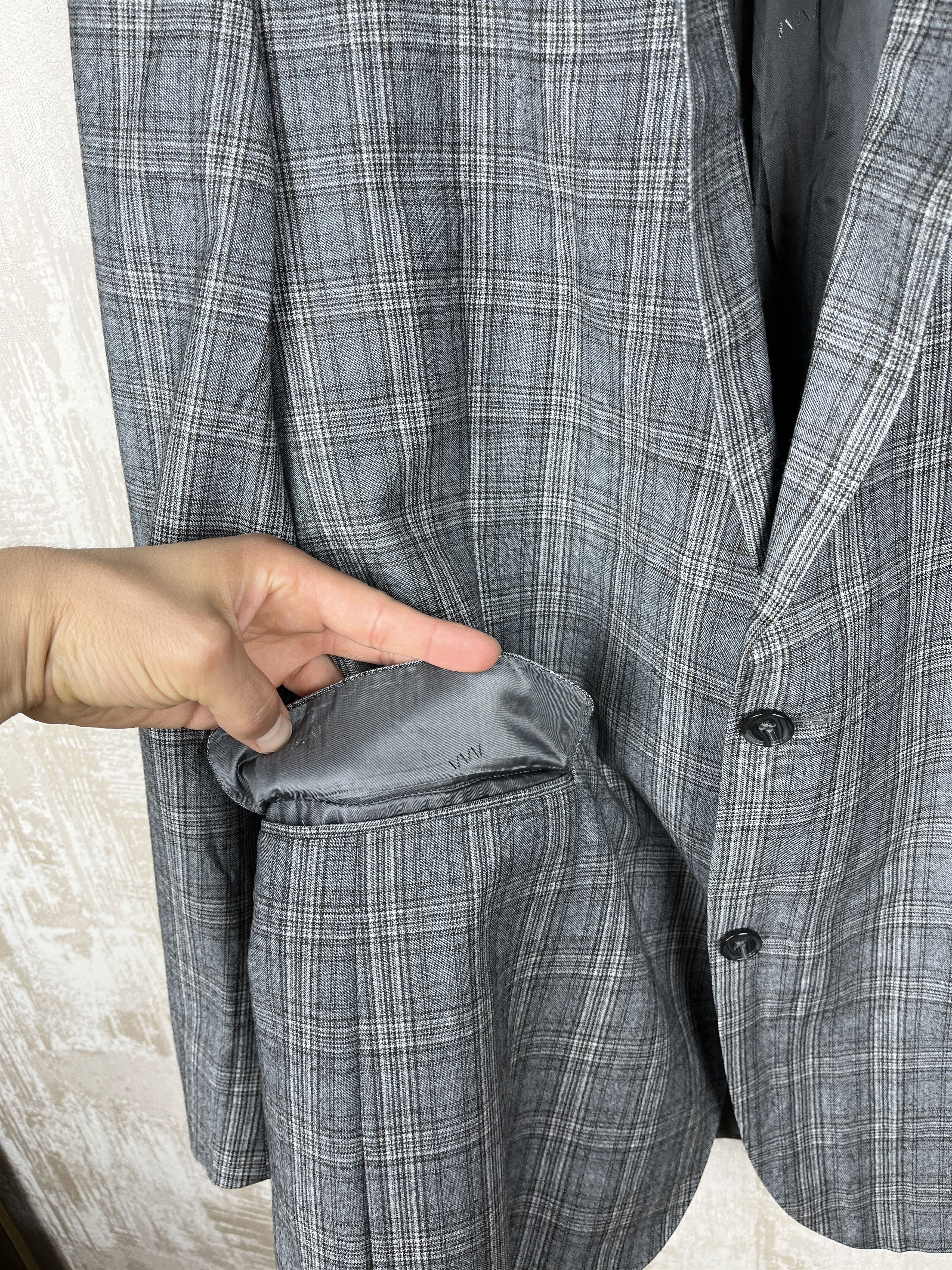 Designer Eduard Dressler Super 130's Shaped Fit Plaid Wool Blazer Size US L / EU 52-54 / 3 - 8 Thumbnail