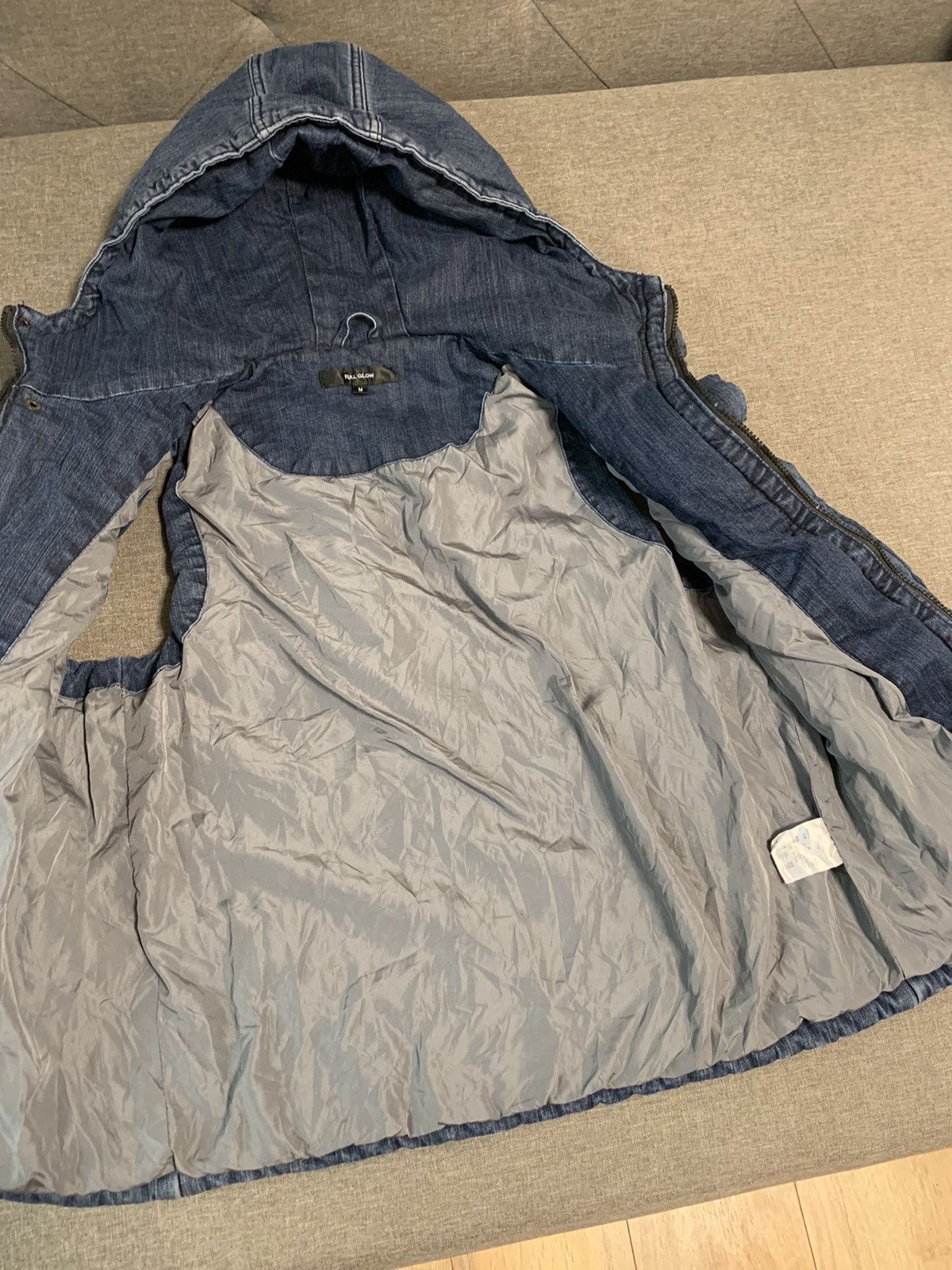 Japanese Brand Full Glow Blue Denim Puffer Vest Size US M / EU 48-50 / 2 - 5 Thumbnail