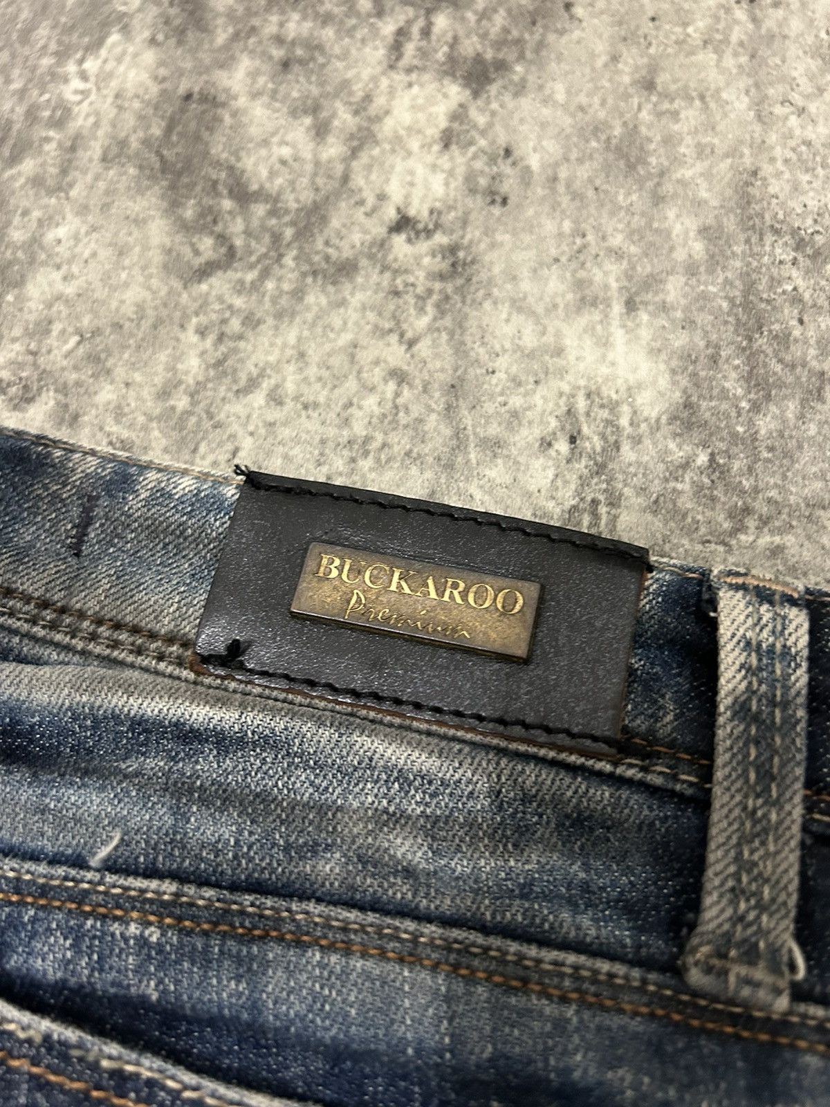 If Six Was Nine × Japanese Brand × Le Grande Bleu (L.G.B.) Buckaro Design Acid Wash Pattern Distressed Denim Pants Size 28" / US 6 / IT 42 - 13 Thumbnail