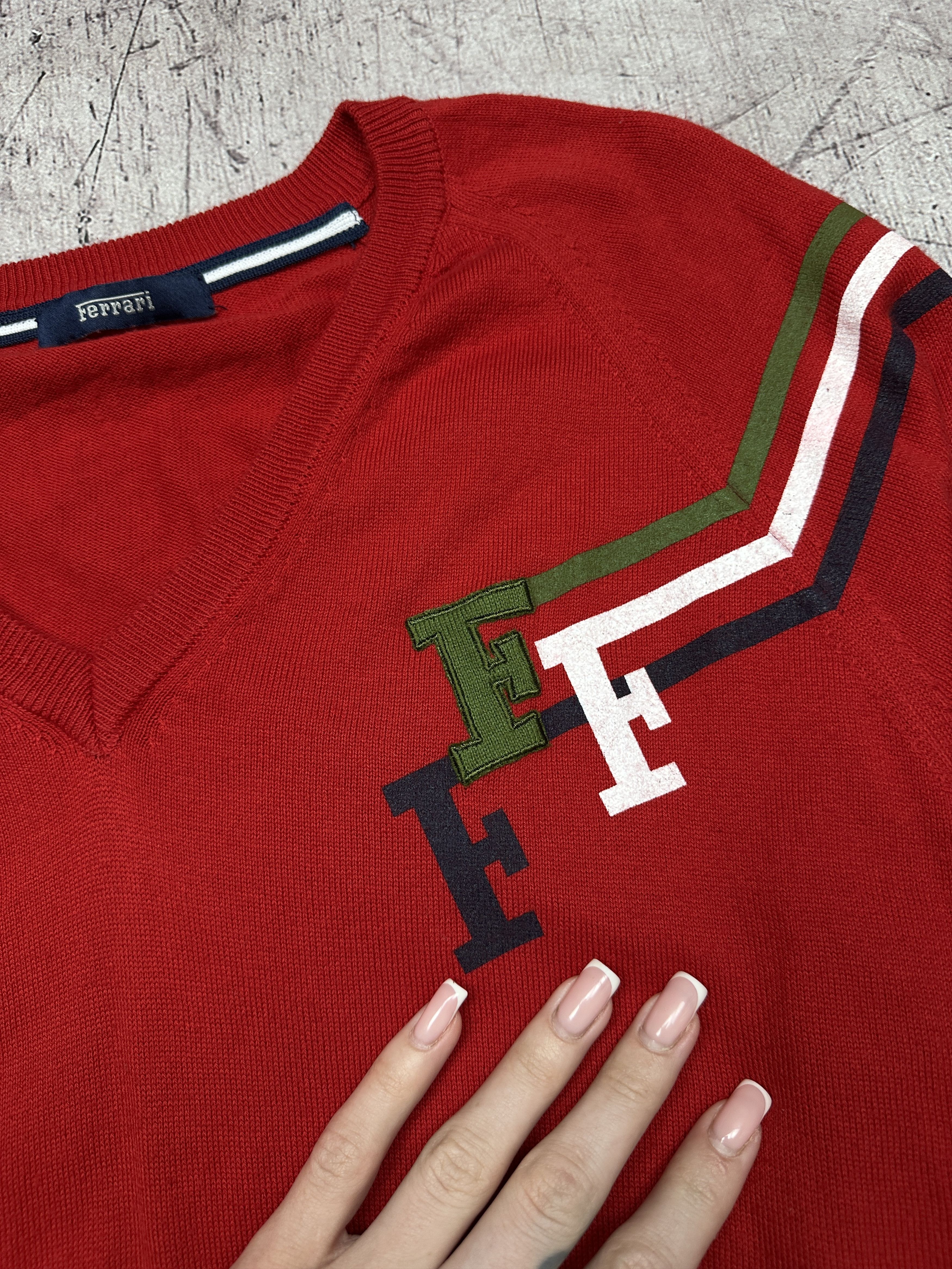 Ferrari Ferrari Vintage Mens V-Neck Sweater Size US L / EU 52-54 / 3 - 3 Thumbnail