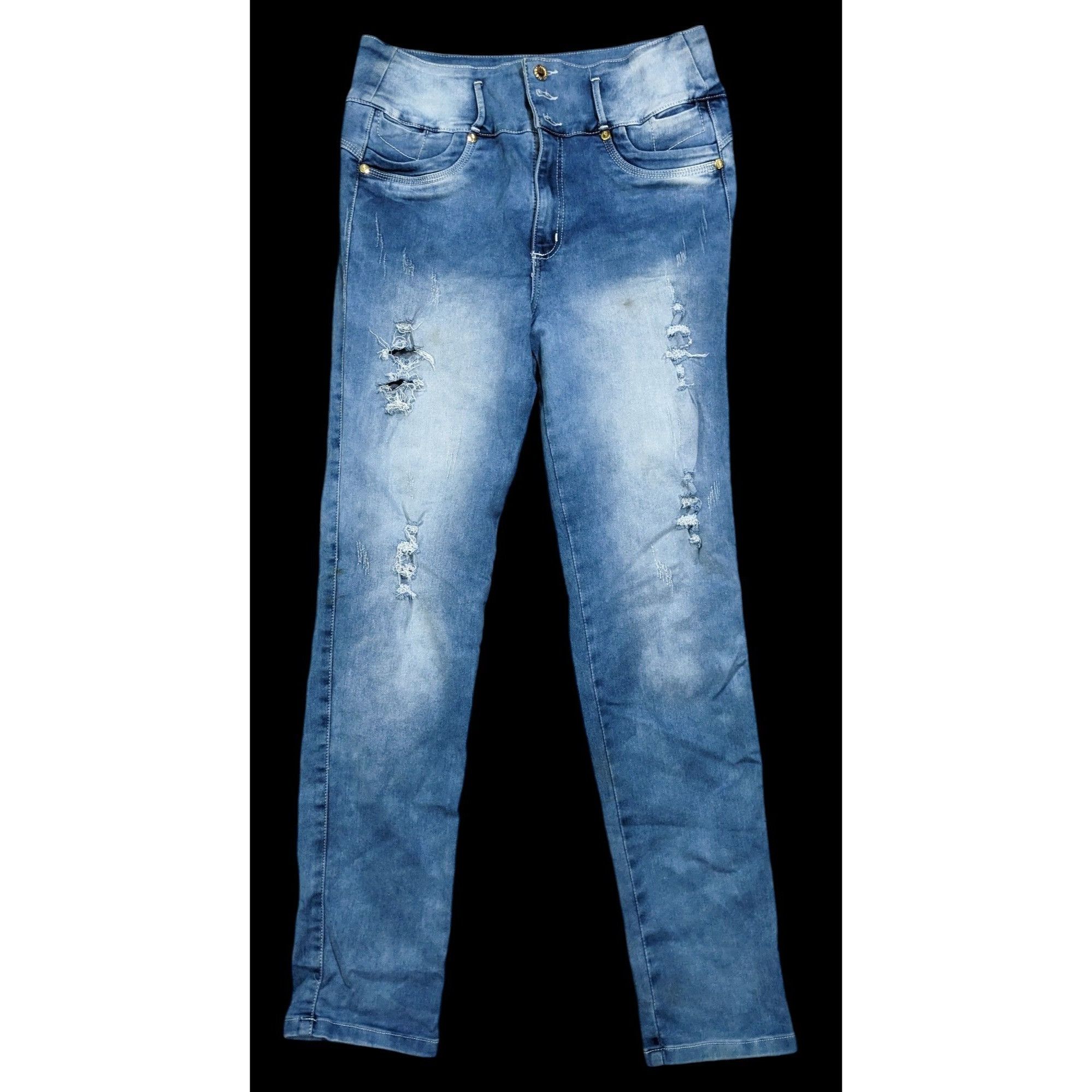 Other Distressed Embroidered Jeans by Bon Bonup Size 32" / US 10 / IT 46 - 1 Thumbnail
