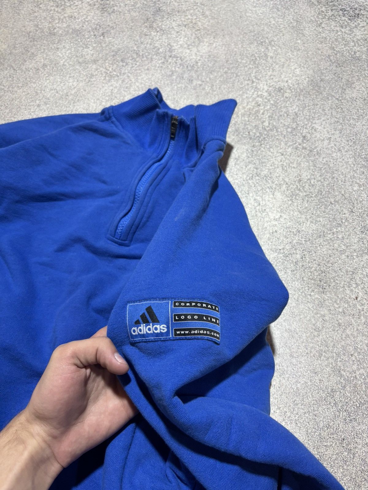Adidas × Vintage Vintage Adidas 1/4 zip Sweatshirt Blue Y2K Mens size Medium Size US M / EU 48-50 / 2 - 6 Thumbnail