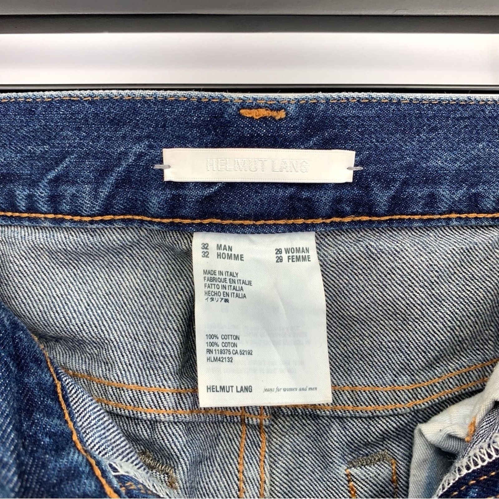 Helmut Lang HELMUT LANG Unisex Low Rise Slim Leg Jean Blue Denim 32M Size US 32 / EU 48 - 7 Thumbnail