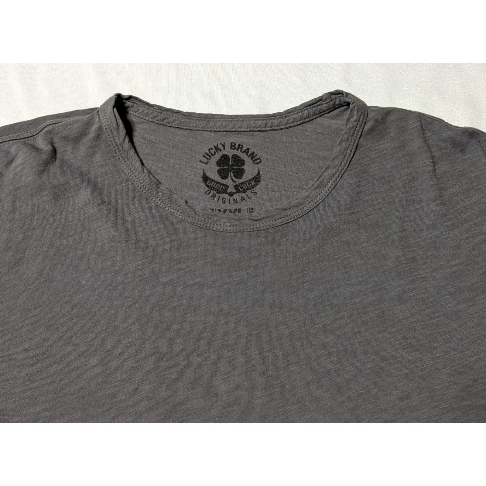 Lucky Brand LUCKY BRAND Men 2XL Gray Cotton Long Sleeve T-Shirt Size US XXL / EU 58 / 5 - 3 Thumbnail