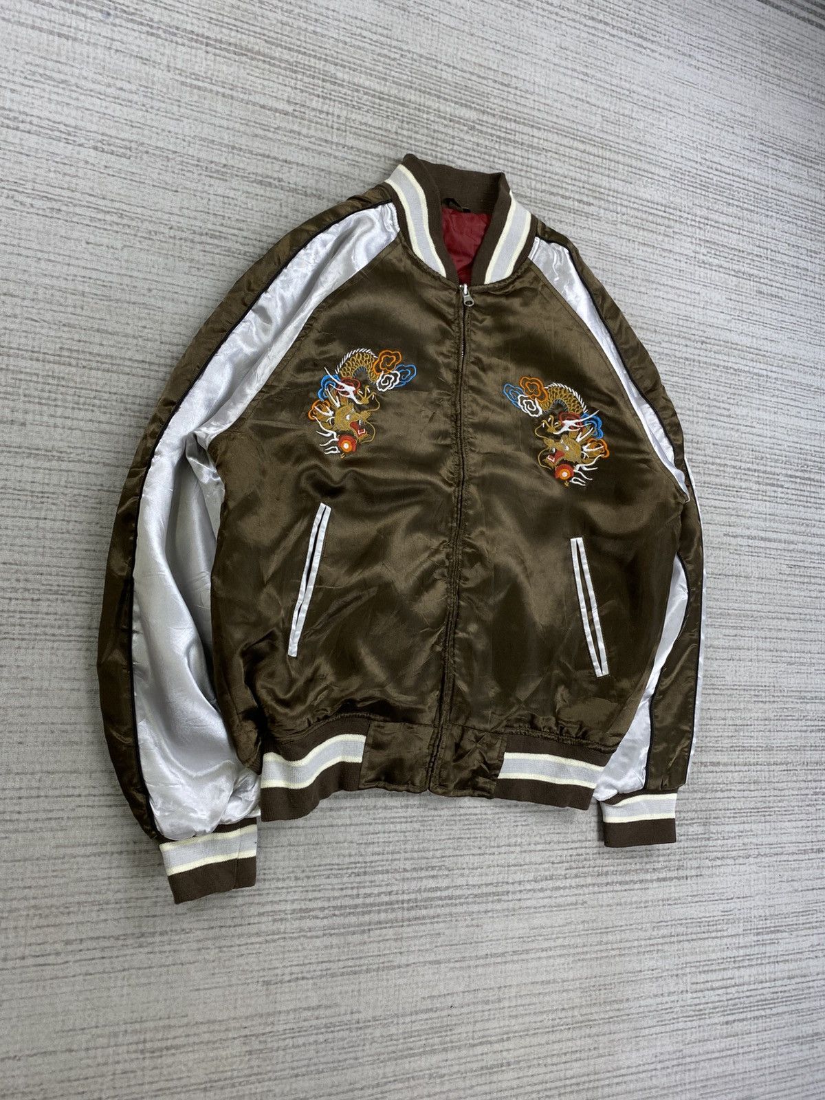 Japanese Brand Vintage ThirdRow Japan Dragon Embroidery Sukajan Jacket #EB5 Size US M / EU 48-50 / 2 - 3 Thumbnail