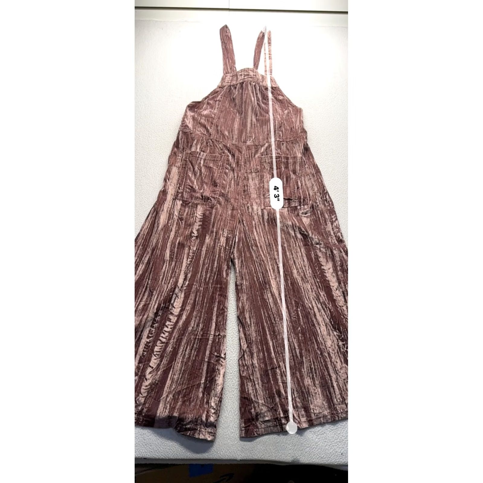 Vintage Natural Life Velvet Overalls Brown Size S Womens One-Piece Pockets Wide-Leg Size 28" / US 6 / IT 42 - 6 Thumbnail