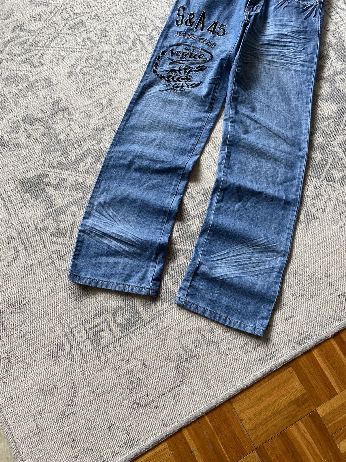 Japanese Brand × Vintage Vintage Baggy Flared Jeans Faded Wide Japanese Dragon Hype Size US 30 / EU 46 - 2 Thumbnail