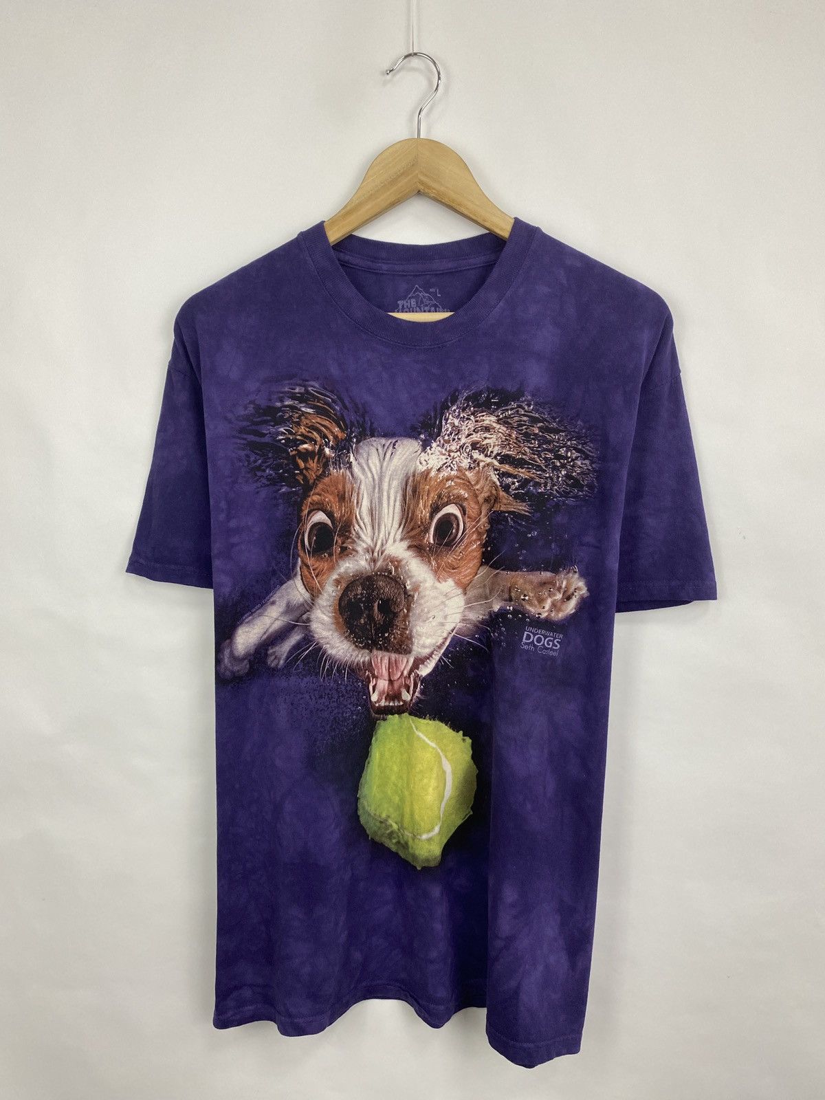 The Mountain 🇺🇸🎾 Vintage Y2K LSD Underwater Dogs Humor T-Shirt Rare Size US L / EU 52-54 / 3 - 3 Thumbnail