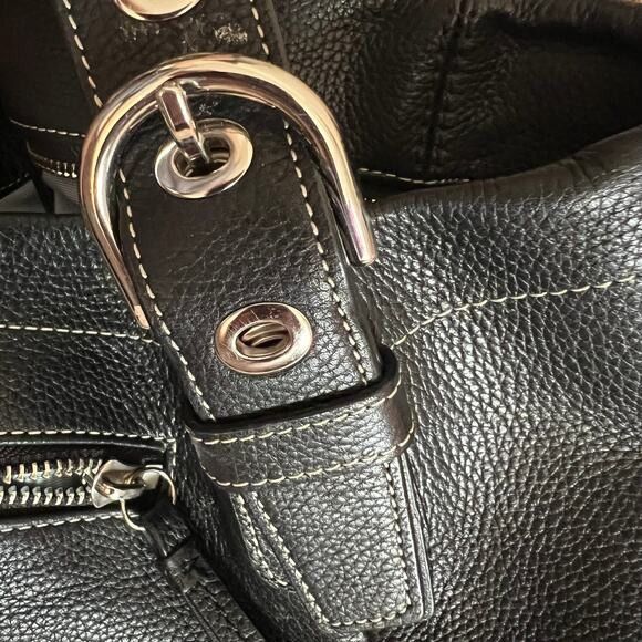 Coach black leather sling bag clearance