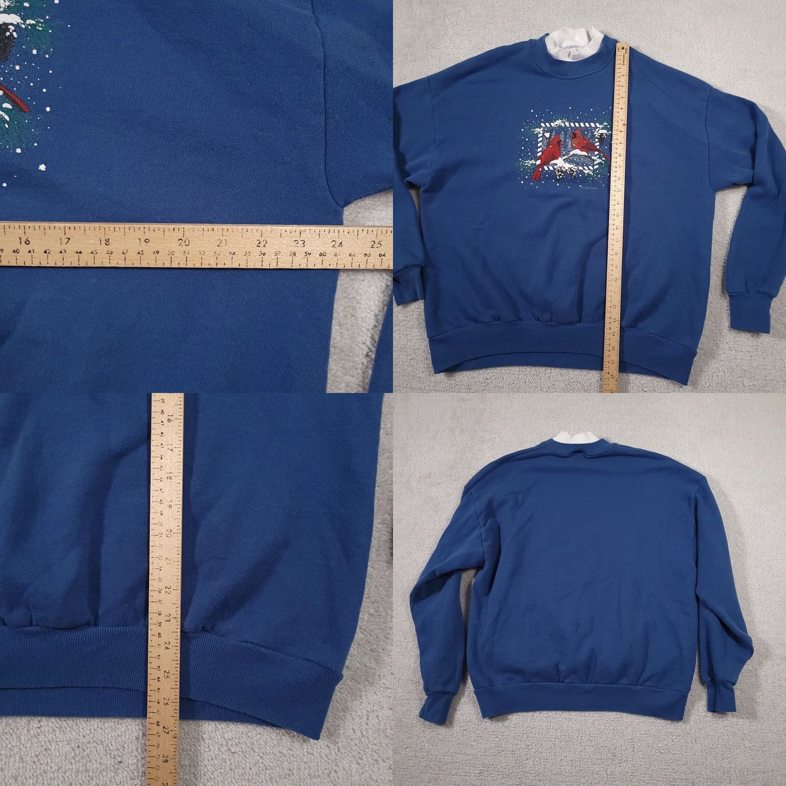 Vintage VINTAGE Pleasant Shade Grandma Sweatshirt Women XL Blue Winter Snow Birds USA Sweatshirt Pullover Crew Neck Long Sleeve Casual All Seasons Mens/Womens Size XL / US 12-14 / IT 48-50 - 8 Thumbnail