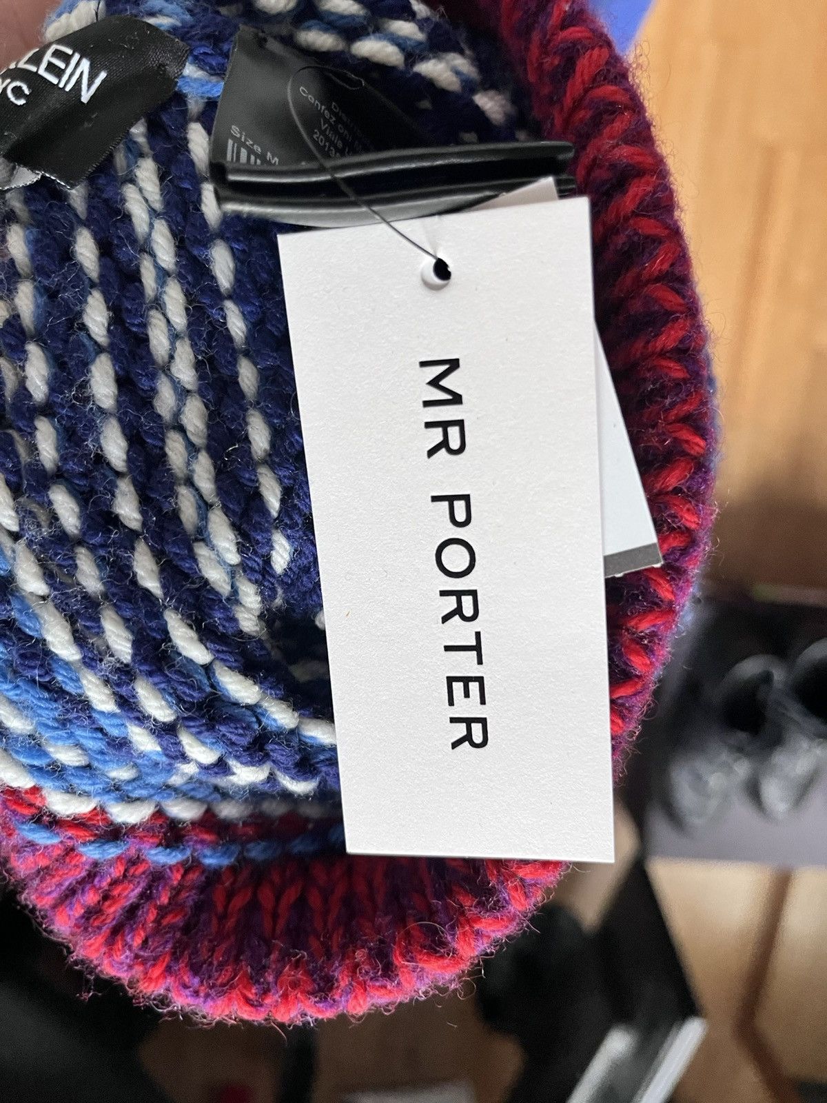 Calvin Klein 205W39NYC Blue Striped Wool Balaclava Size ONE SIZE - 4 Thumbnail