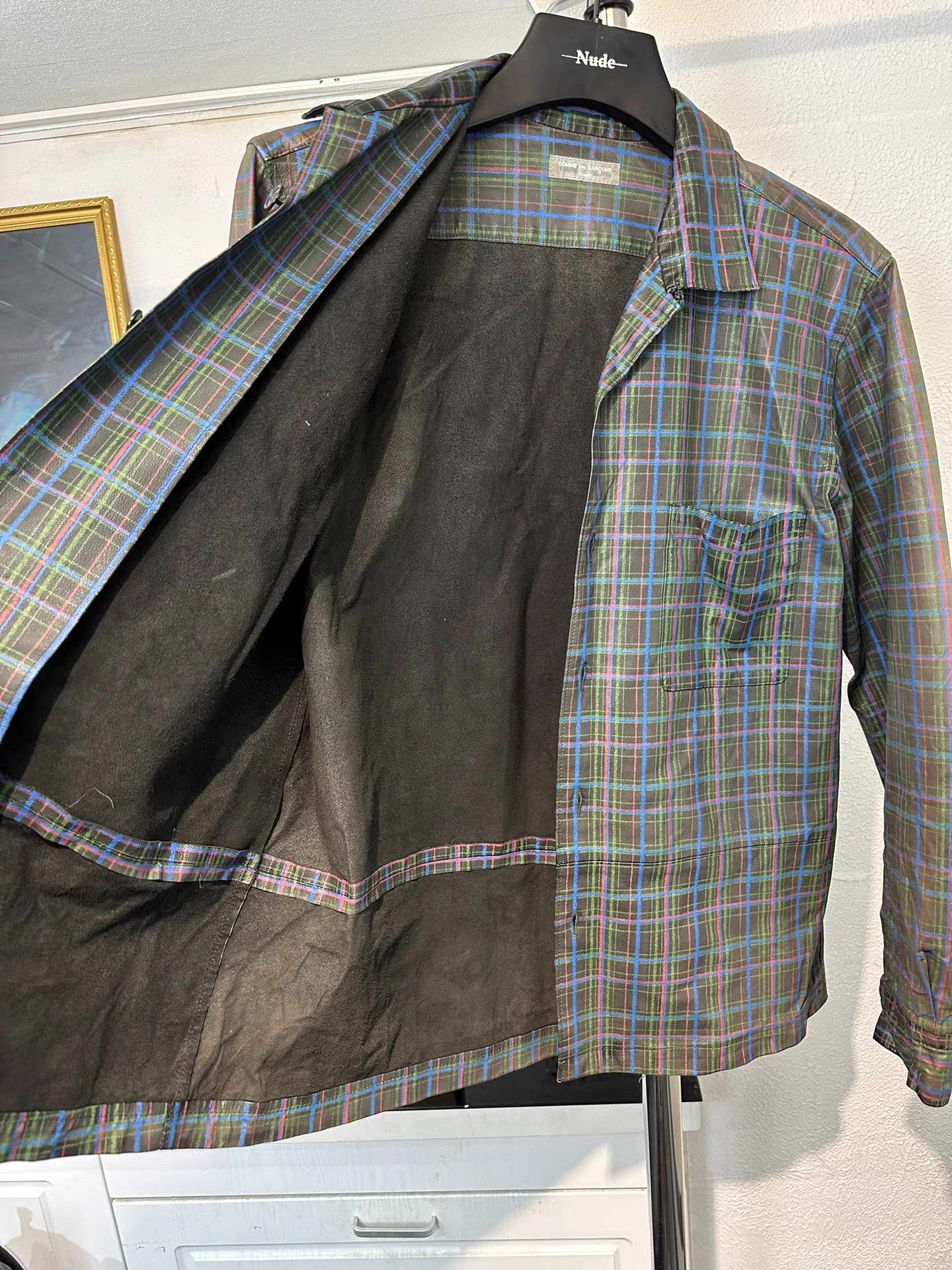 Comme des Garcons Homme CDG Homme Leather Plaid Shirt Jacket K20 Size US M / EU 48-50 / 2 - 6 Thumbnail