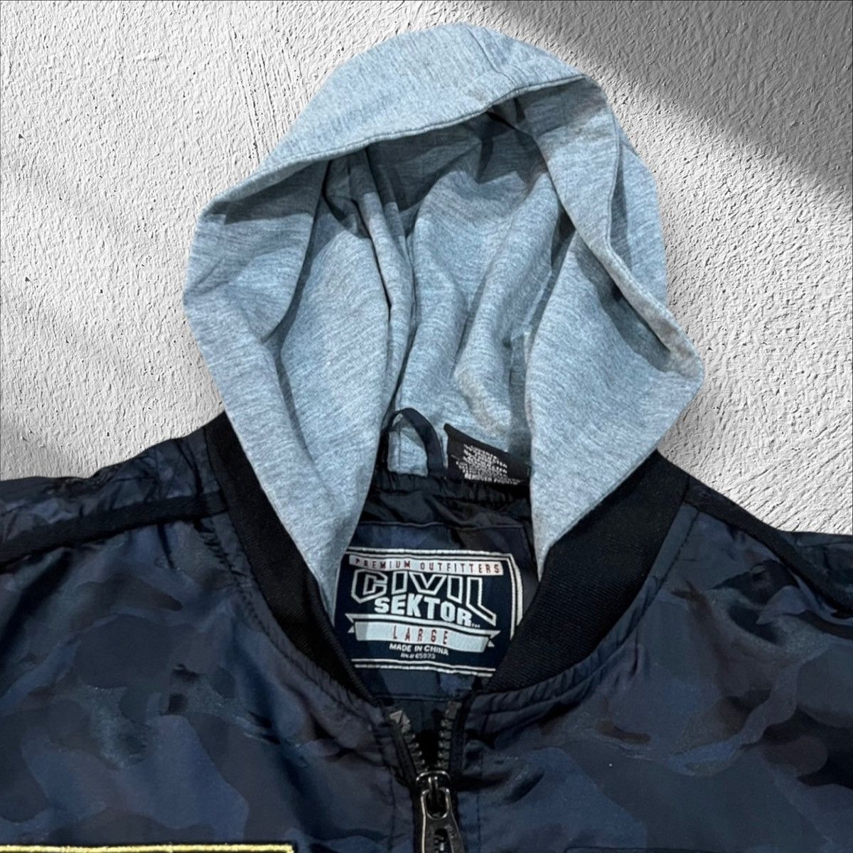 Other Civil Sektor Navy Blue Camouflage Bomber Jacket Hoodie Size US L / EU 52-54 / 3 - 3 Thumbnail