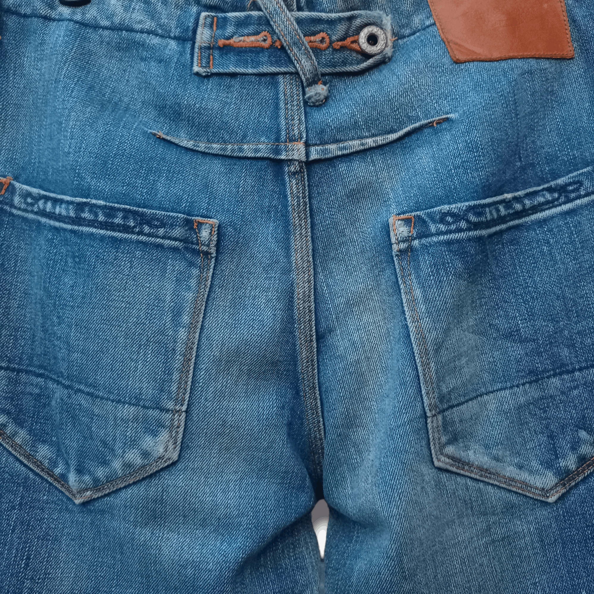 Japanese Brand Vintage Japanese Brand Buckle Back Distressed Curve Jeans Size US 31 - 6 Thumbnail