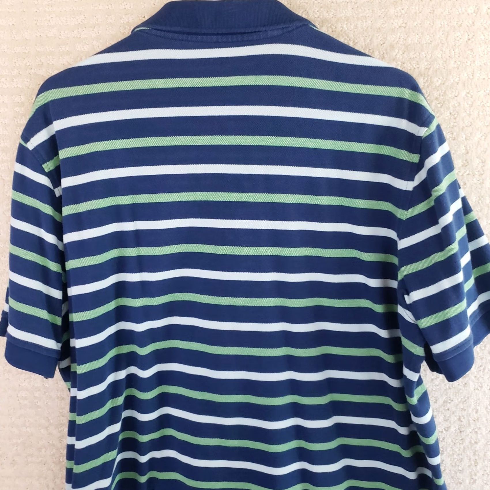 Lands' End Lands' End Polo Shirt Mens XL Blue Striped 100% Cotton Traditional Fit Regular Size US XL / EU 56 / 4 - 7 Thumbnail