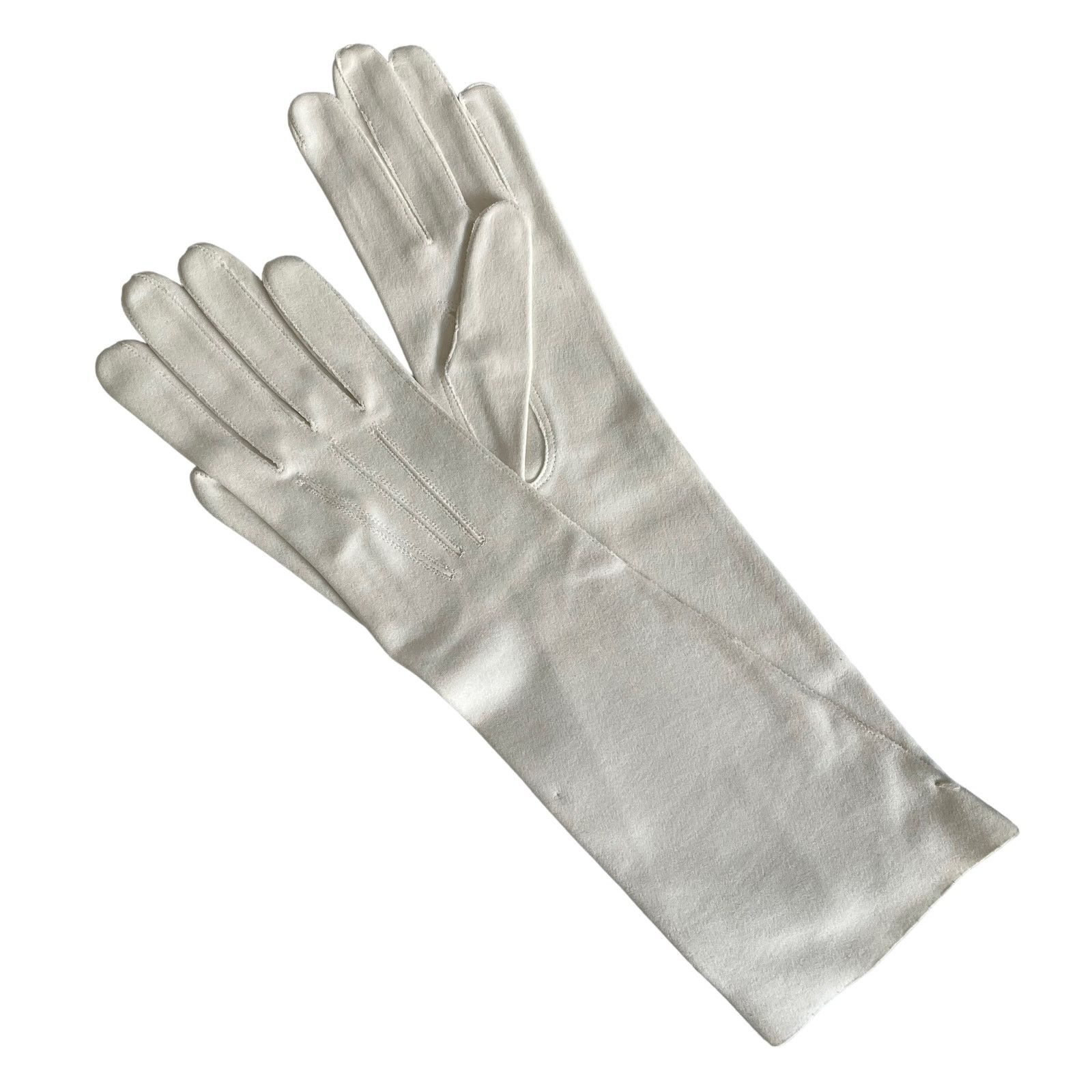 Vintage NWOT Vintage White Cotton Forearm Long Formal Wedding Gloves Size ONE SIZE - 1 Thumbnail