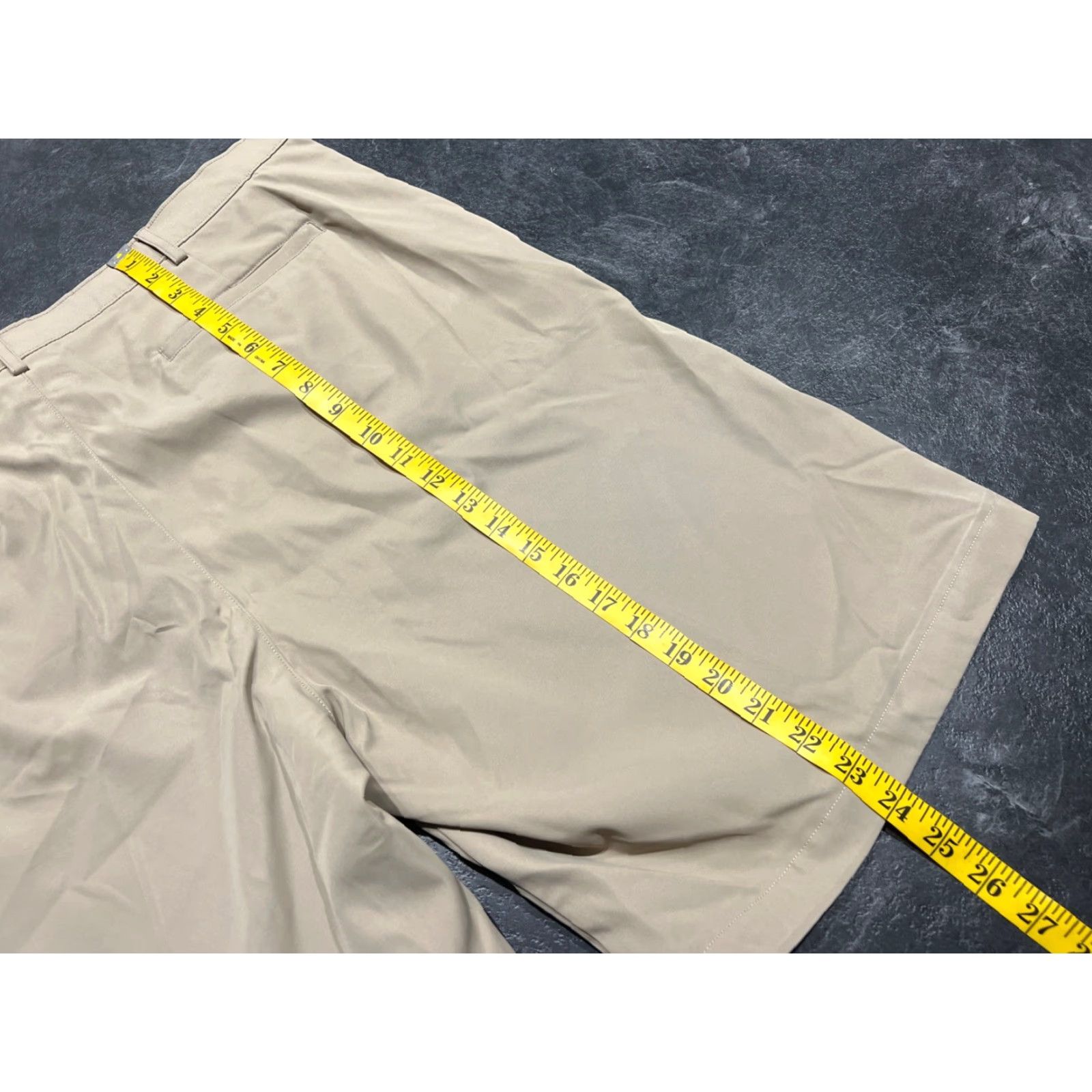 Vintage DENNIS Mens M42 Khaki Flat Front Stretch Twill Shorts Polyester Size US 42 / EU 58 - 4 Thumbnail