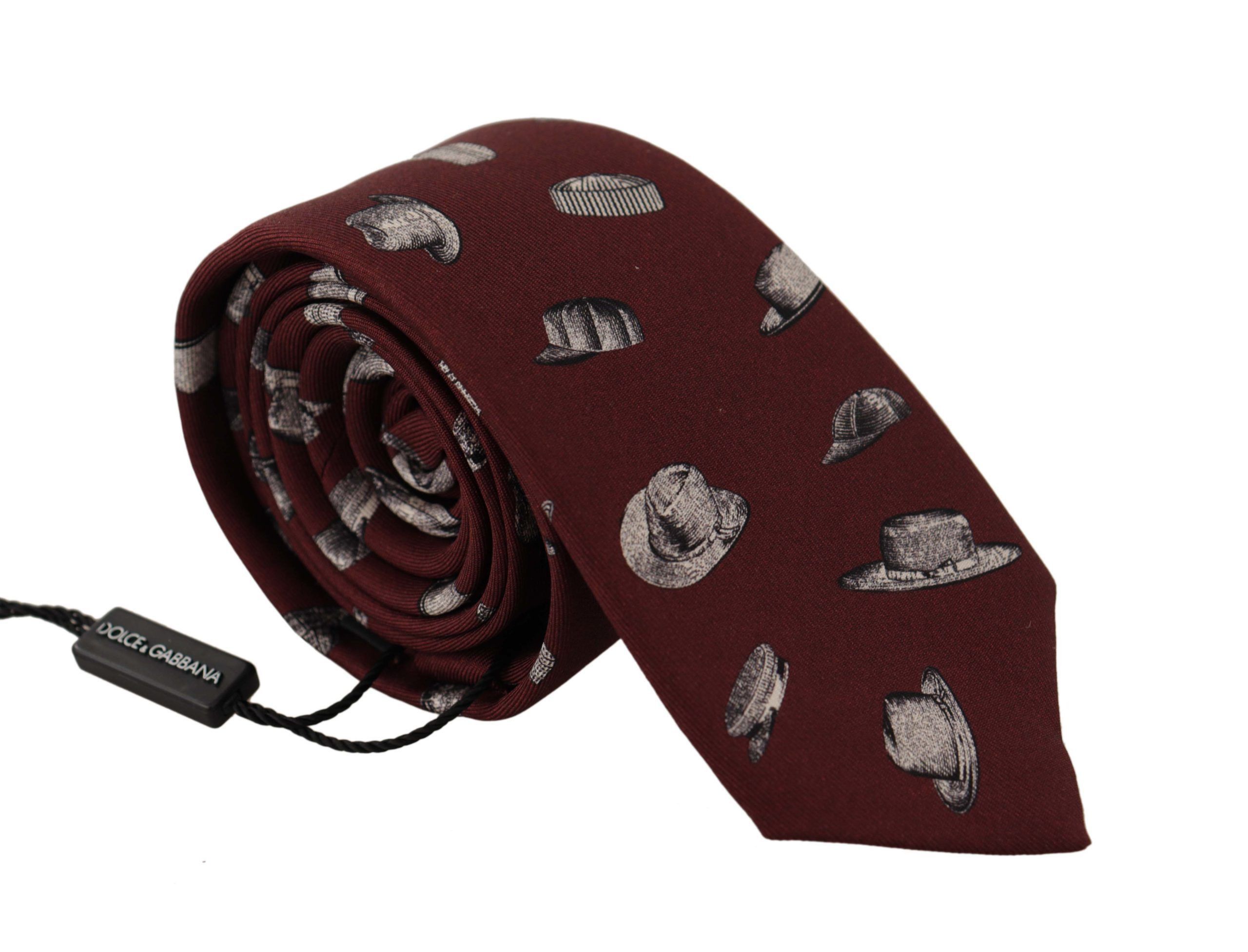 Dolce & Gabbana Maroon Elegance Silk Men's Tie Size ONE SIZE - 1 Thumbnail