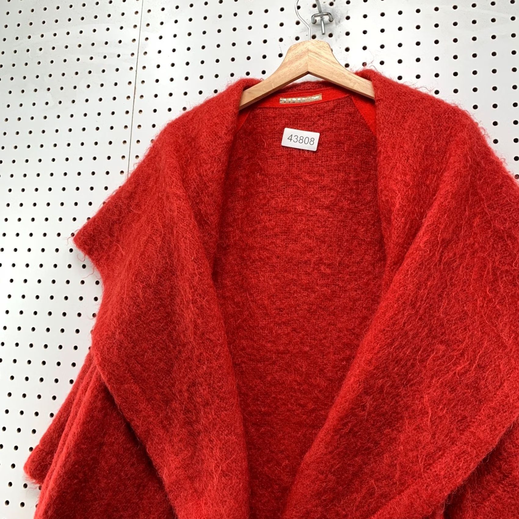 Vintage VINTAGE Duck & Hans Red Mohair Open Front Wrap Shawl Long Womens Large Shawl Wrap Mohair Red Winter Casual Women Size L / US 10 / IT 46 - 6 Thumbnail