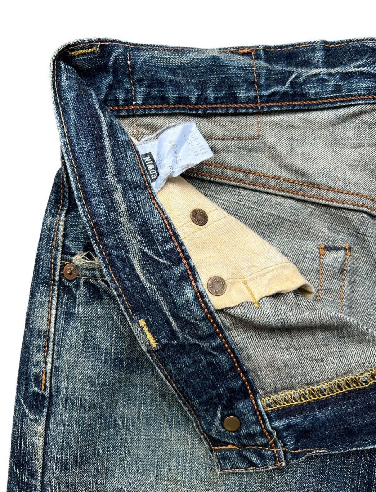 Edwin Vintage Edwin 505zx Selvedge Distressed Denim Jeans 33x31 Size US 33 - 14 Thumbnail