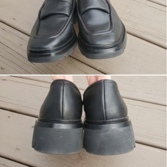Vince Vince Robin Black Smooth Leather Chunky Heel Lug Sole Loafer Size US 9.5 / IT 39.5 - 6 Thumbnail