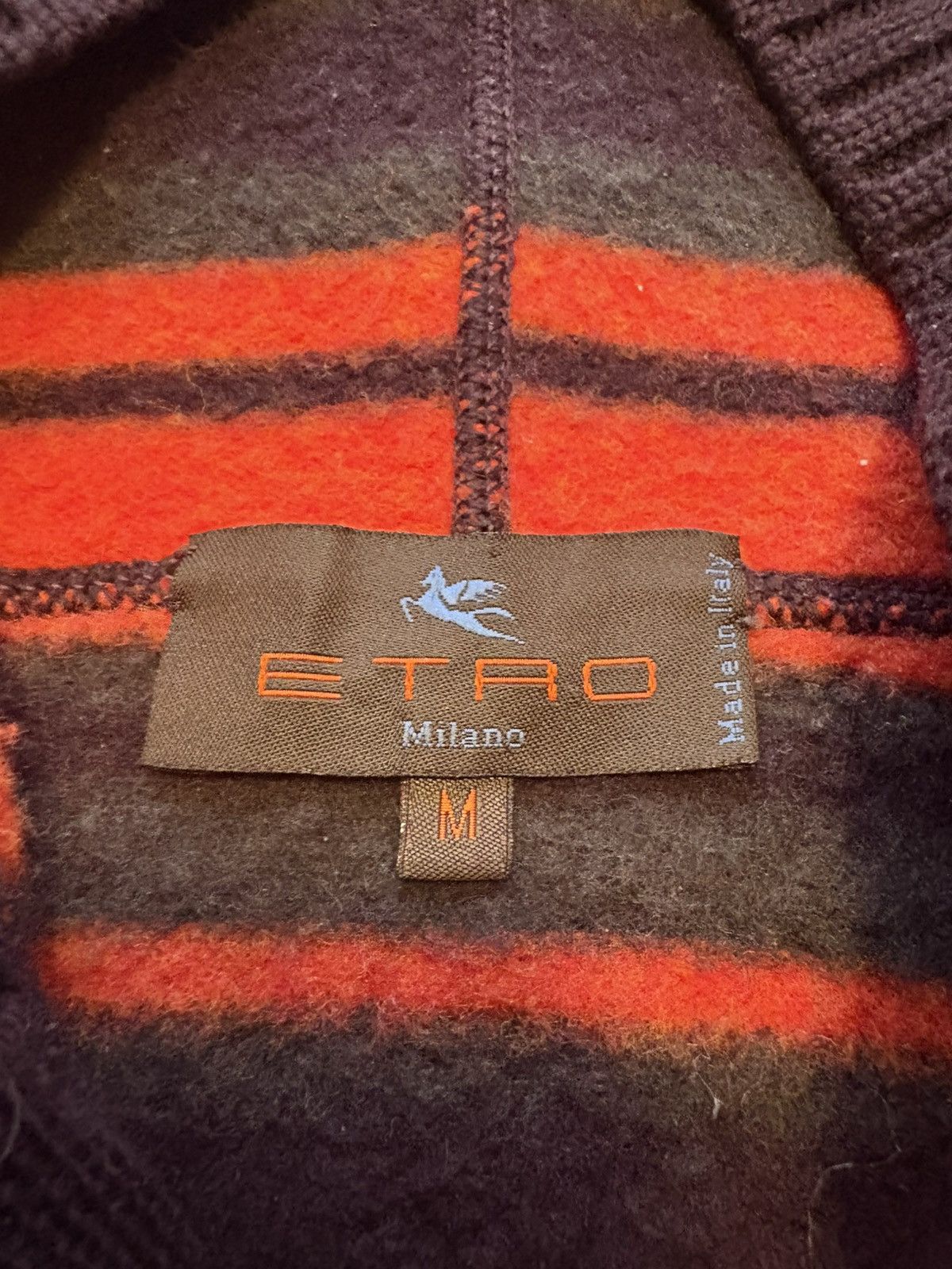 Etro Vintage Etro Wool Striped Zip Up Hoodie Size M Size US M / EU 48-50 / 2 - 2 Thumbnail