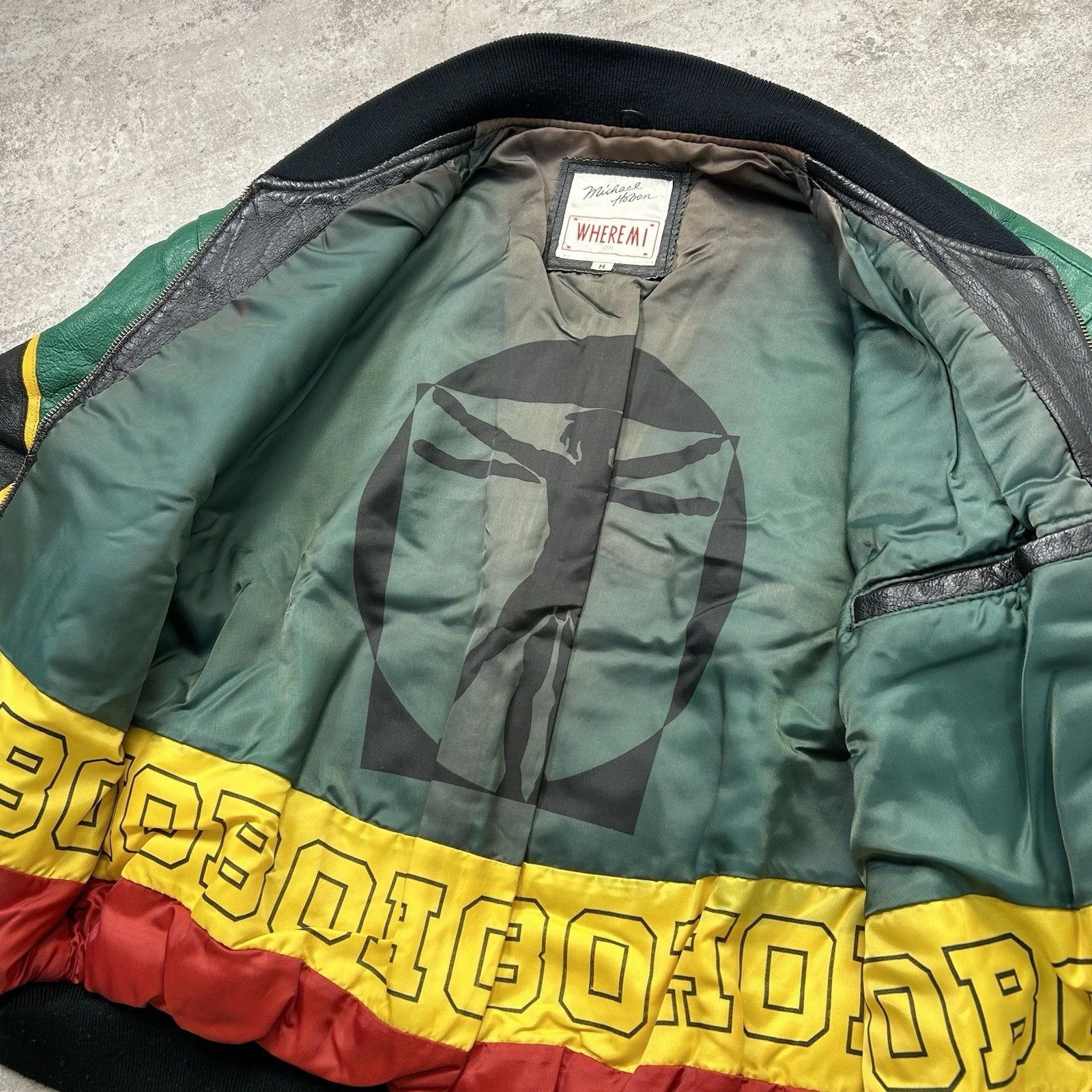 Vintage VTG MICHAEL HOBAN RASTA ZION LEATHER BOMBER JACKET SIZE M Size US M / EU 48-50 / 2 - 6 Thumbnail