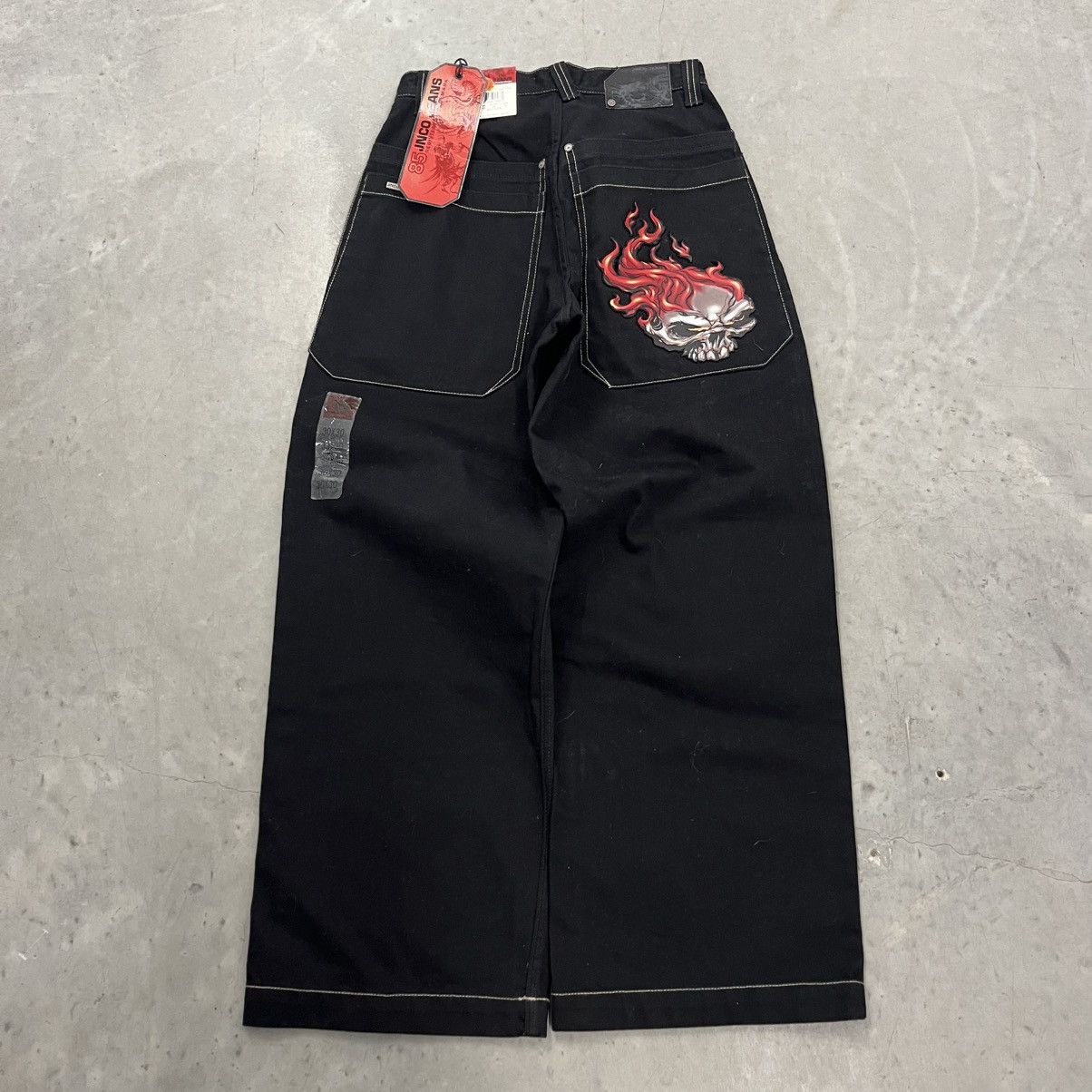 JNCO NWT Y2K Jnco Jeans Rare Flaming Skull Pocket 30x30 Size US 30 / EU 46 - 1 Thumbnail