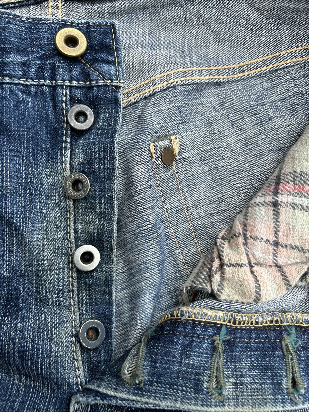 Kapital Vintage Japanese Brand Stormy Blue Selvedge Distressed Denim Size US 30 / EU 46 - 9 Thumbnail