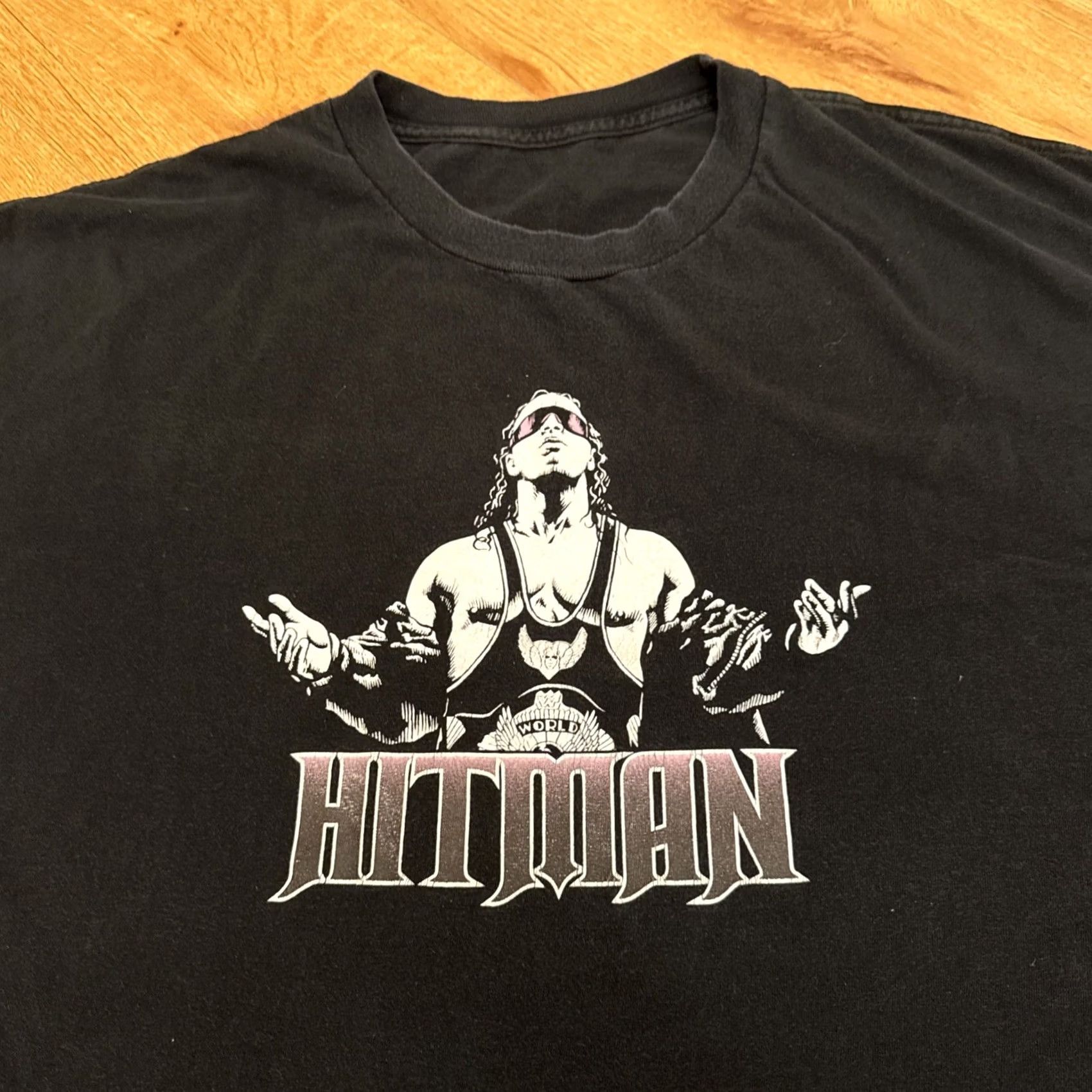 Etro VINTAGE WWE Bret Hart Shirt Mens 3XL Black Cotton Logo Short Sleeve T-Shirt WCW WWF Hitman Hart Wrestling Size US XXL / EU 58 / 5 - 2 Thumbnail