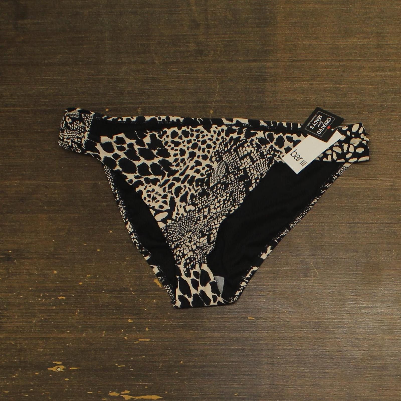 Bar III Nwt Bar Iii Womens Hipster Bikini Swim Bottom Black Multi Xl Size ONE SIZE - 1 Thumbnail