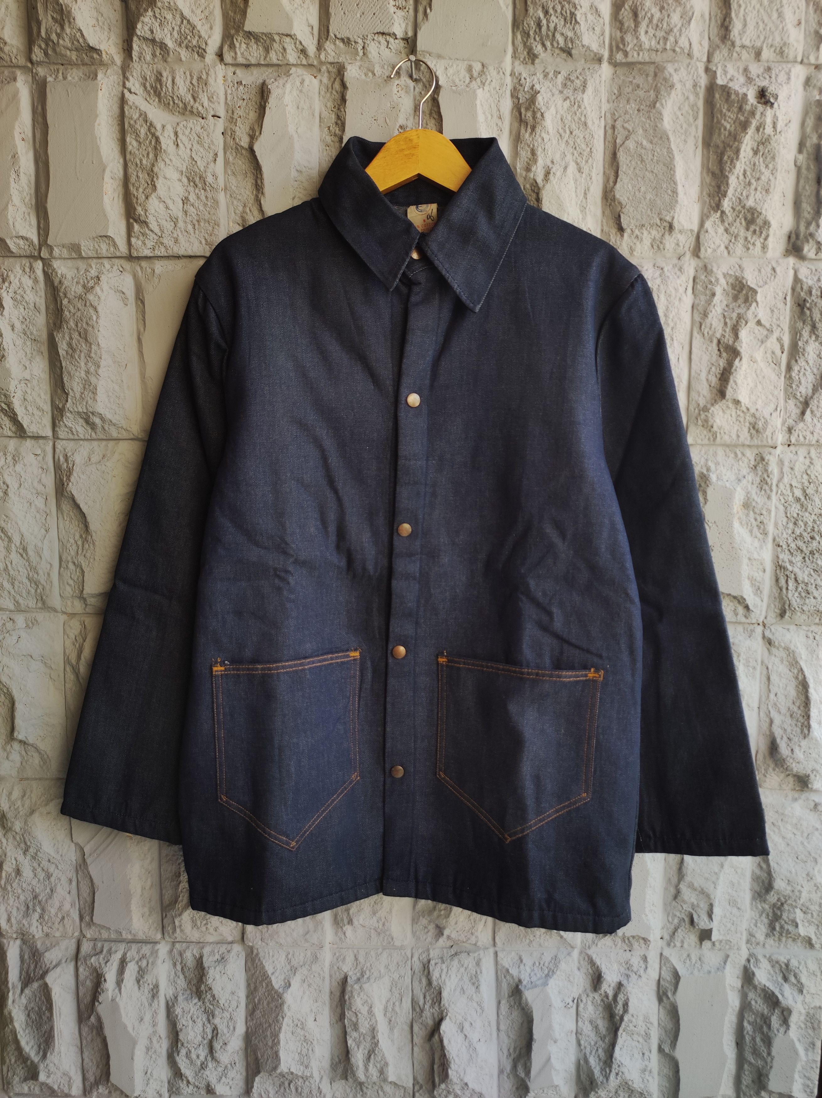 image of Made In USA x Vintage VTG Eq Blanket Denim Jacket in Indigo, Men's (Size Medium)