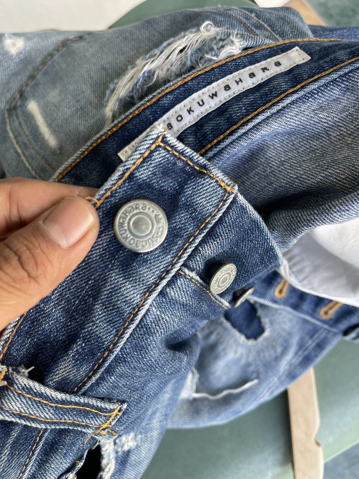 Denime × Japanese Brand Sunaokuwahara issey miyake Distressed Jeans Size US 29 - 5 Thumbnail