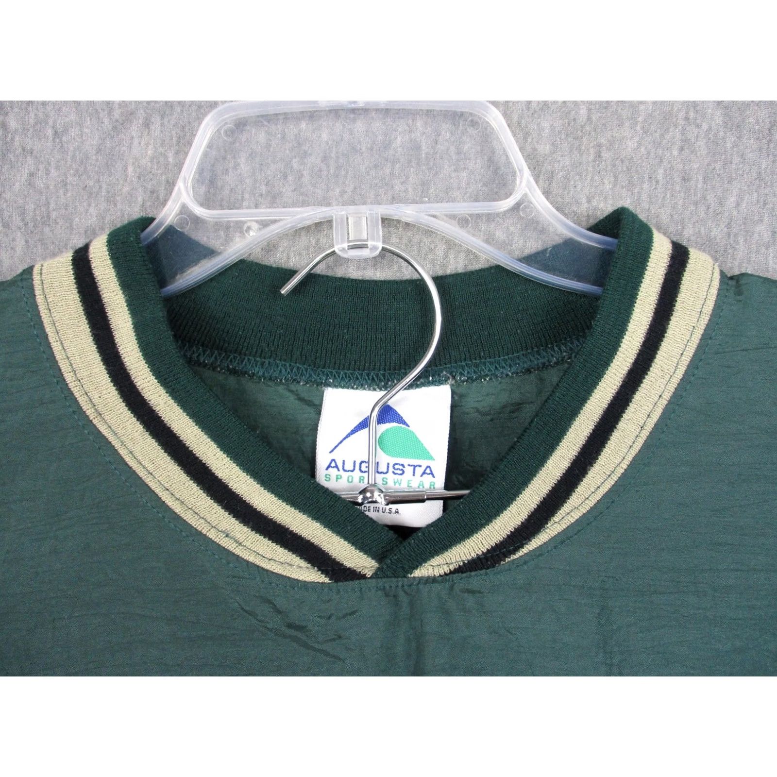 Augusta Sportswear VINTAGE Augusta Sportswear Miles College Track Suit Mens L Green 2 Piece Nylon Set Size 42R - 3 Thumbnail