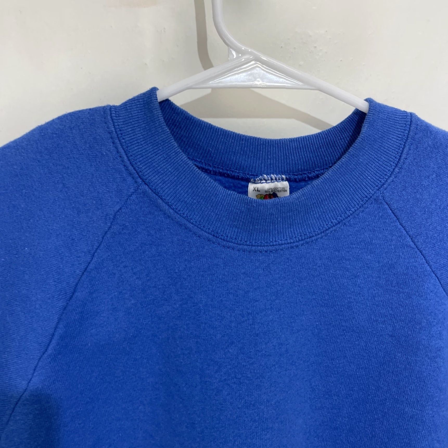 Fruit Of The Loom VINTAGE Fruit of the Loom Sweatshirt Crewneck Blue XL Men Pullover Fleece Heavyweight 90s 80s Blank Size US XL / EU 56 / 4 - 3 Thumbnail