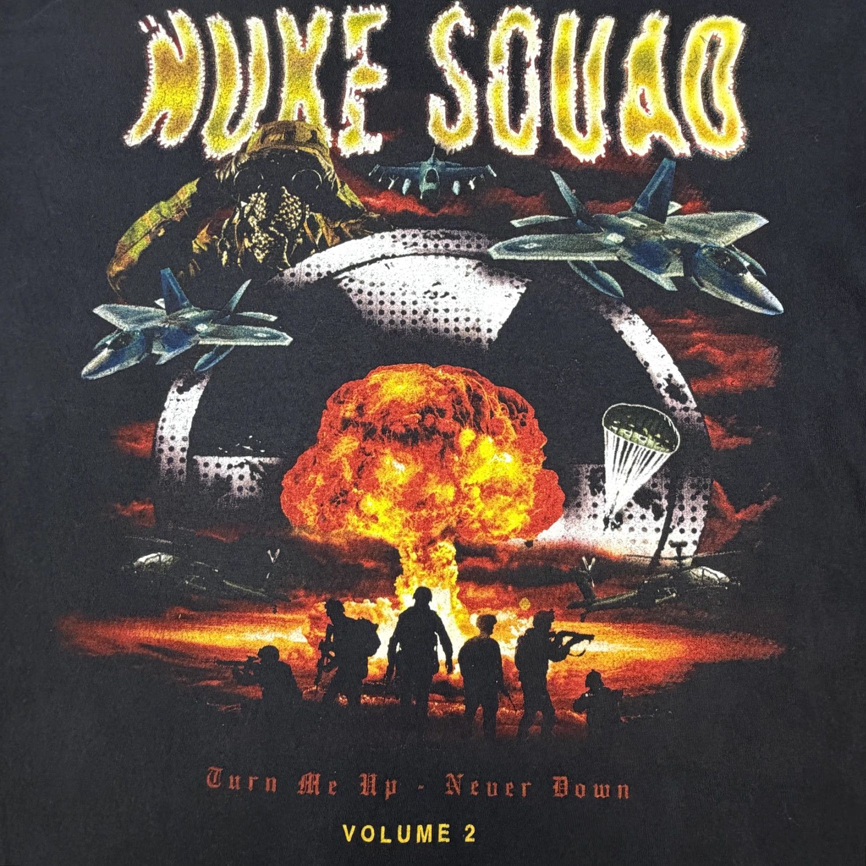 Vintage Nuke Squad Shirt Mens Large Black Turn Me Up Never Down Volume 2 Tee Graphic USA Size US L / EU 52-54 / 3 - 3 Thumbnail