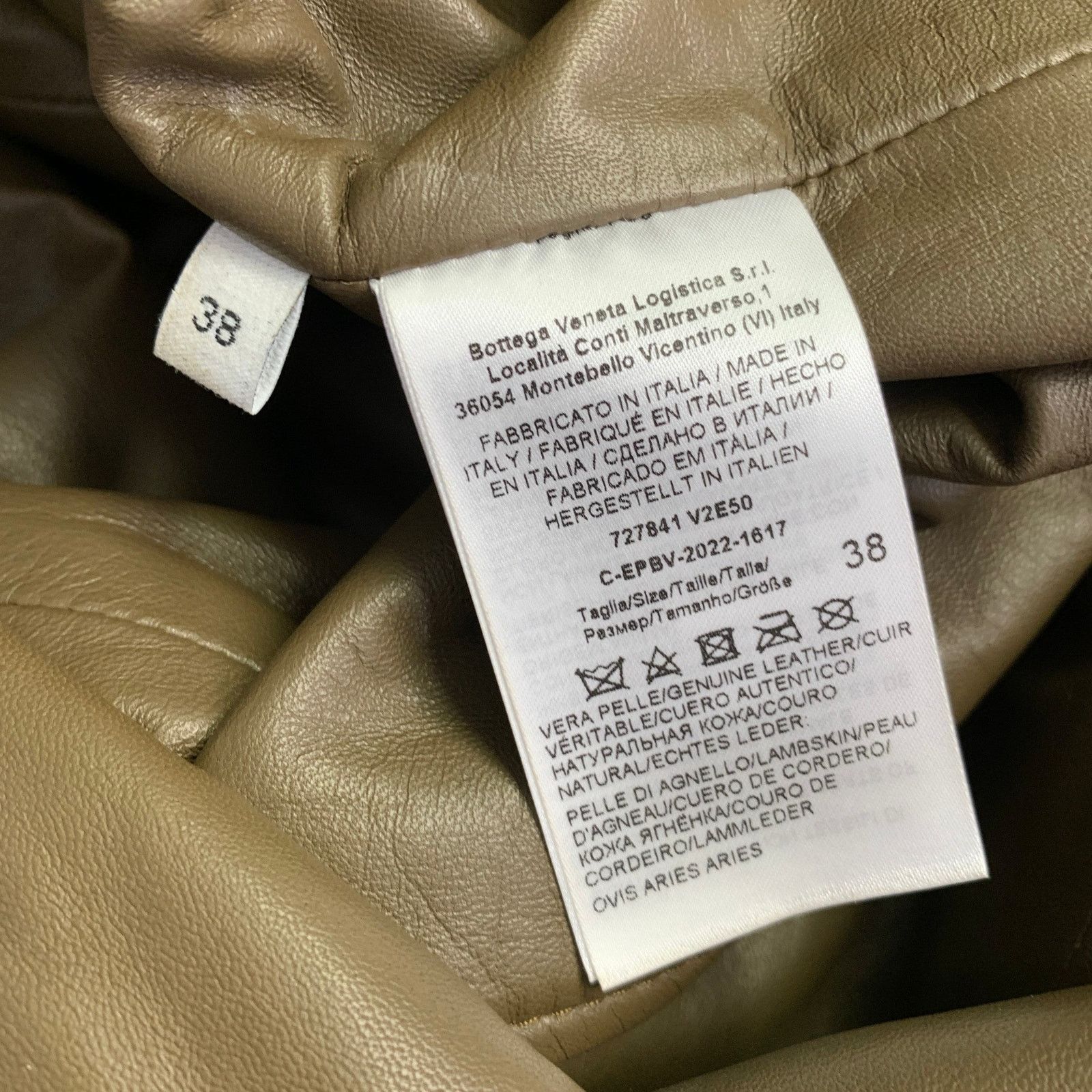 Bottega Veneta BOTTEGA VENETA 2 Green Olive Lambskin Leather Pencil Skirt Size 26" / US 2 / IT 38 - 4 Thumbnail