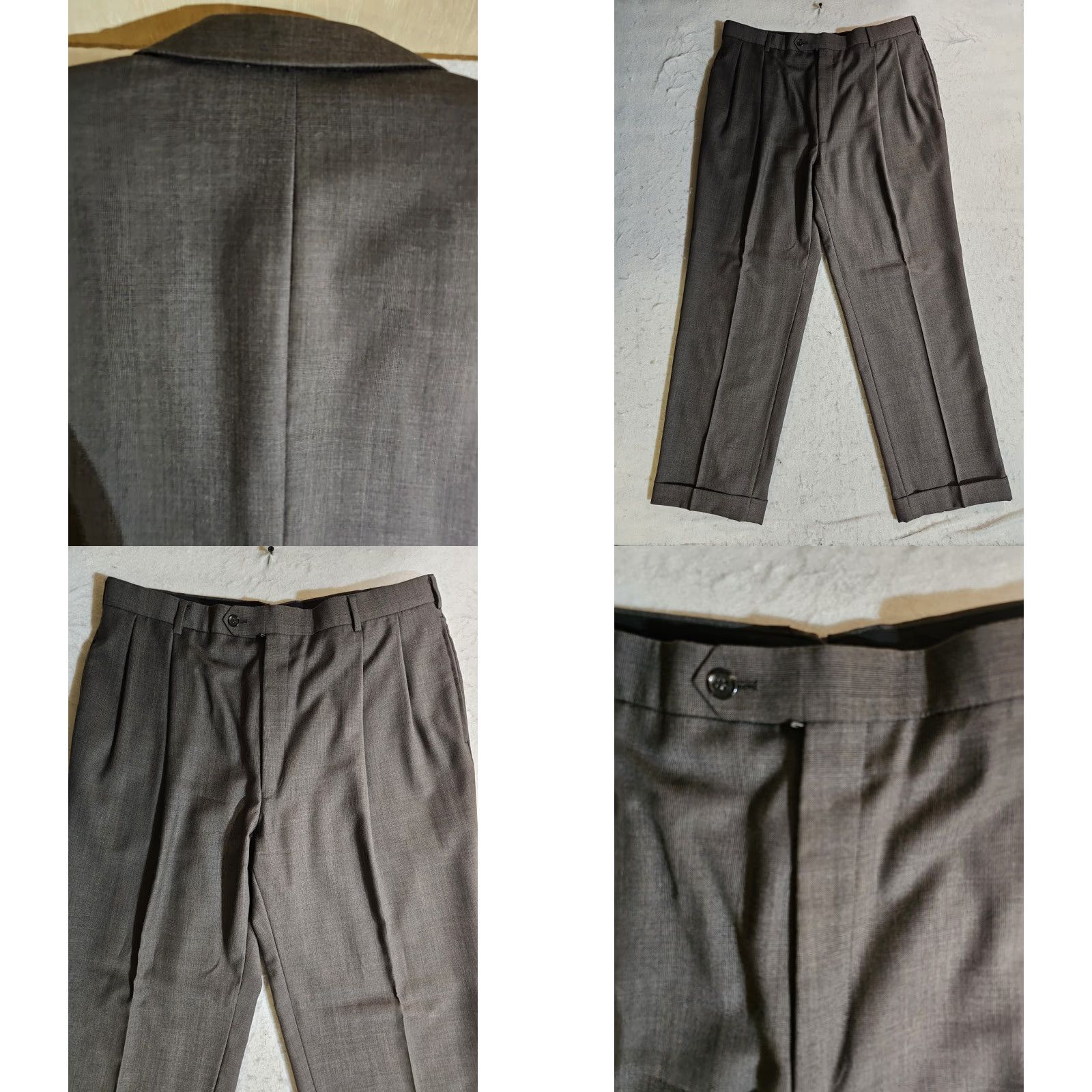 Jos. A. Bank Jos A Bank Signature Collection Suit Mens 2pc 100% Wool 43R 36x30 Brown/Grey Size 46R - 9 Thumbnail