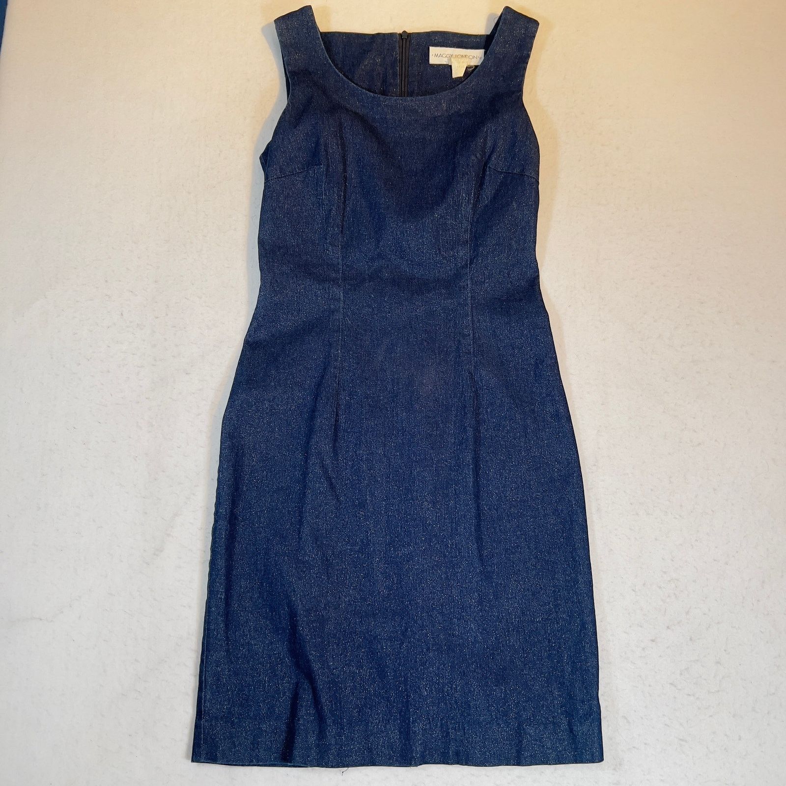 MAGGY LONDON Maggy London Denim Above the Knee Dress Woman Size 4 Sparkle Size S / US 4 / IT 40 - 6 Thumbnail