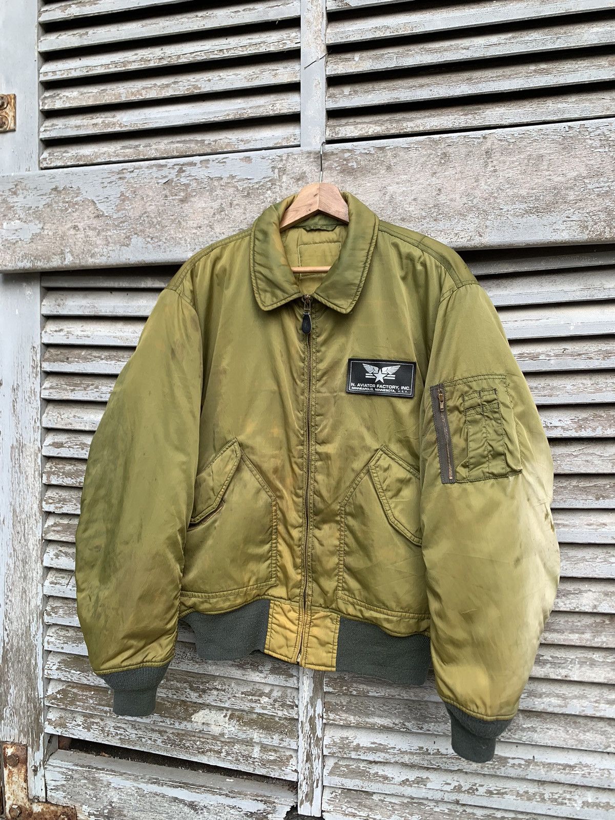 Vintage 🪖VINTAGE THRASHED MA-1 MAN INTERMEDIATE BOMBER JACKET Size US M / EU 48-50 / 2 - 2 Thumbnail