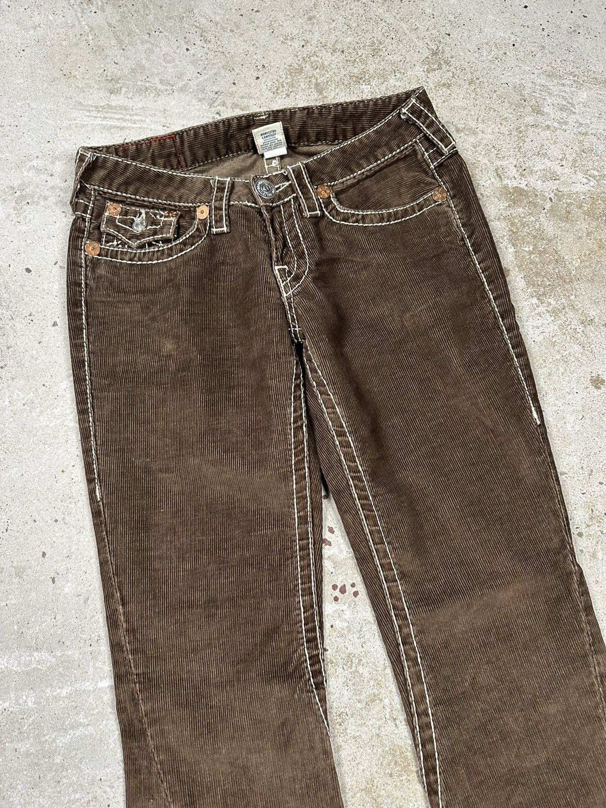 True Religion × Vintage RARE Vintage True Religion Joey Big T Brown Corduroy Bootcut Size US 28 / EU 44 - 5 Thumbnail