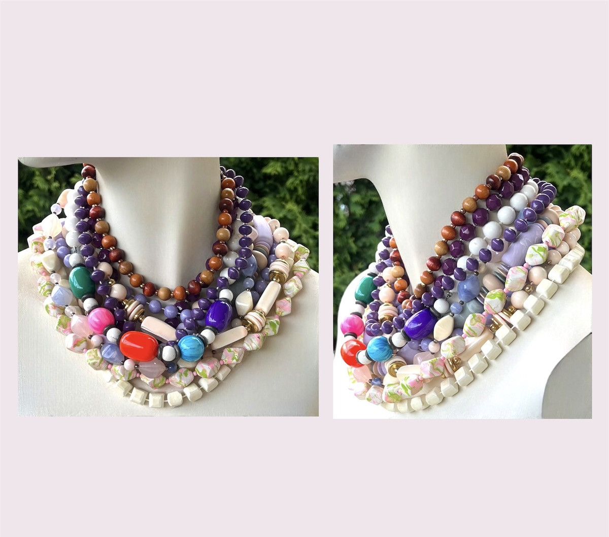Vintage Necklaces Beaded Chunky Jewelry Lot