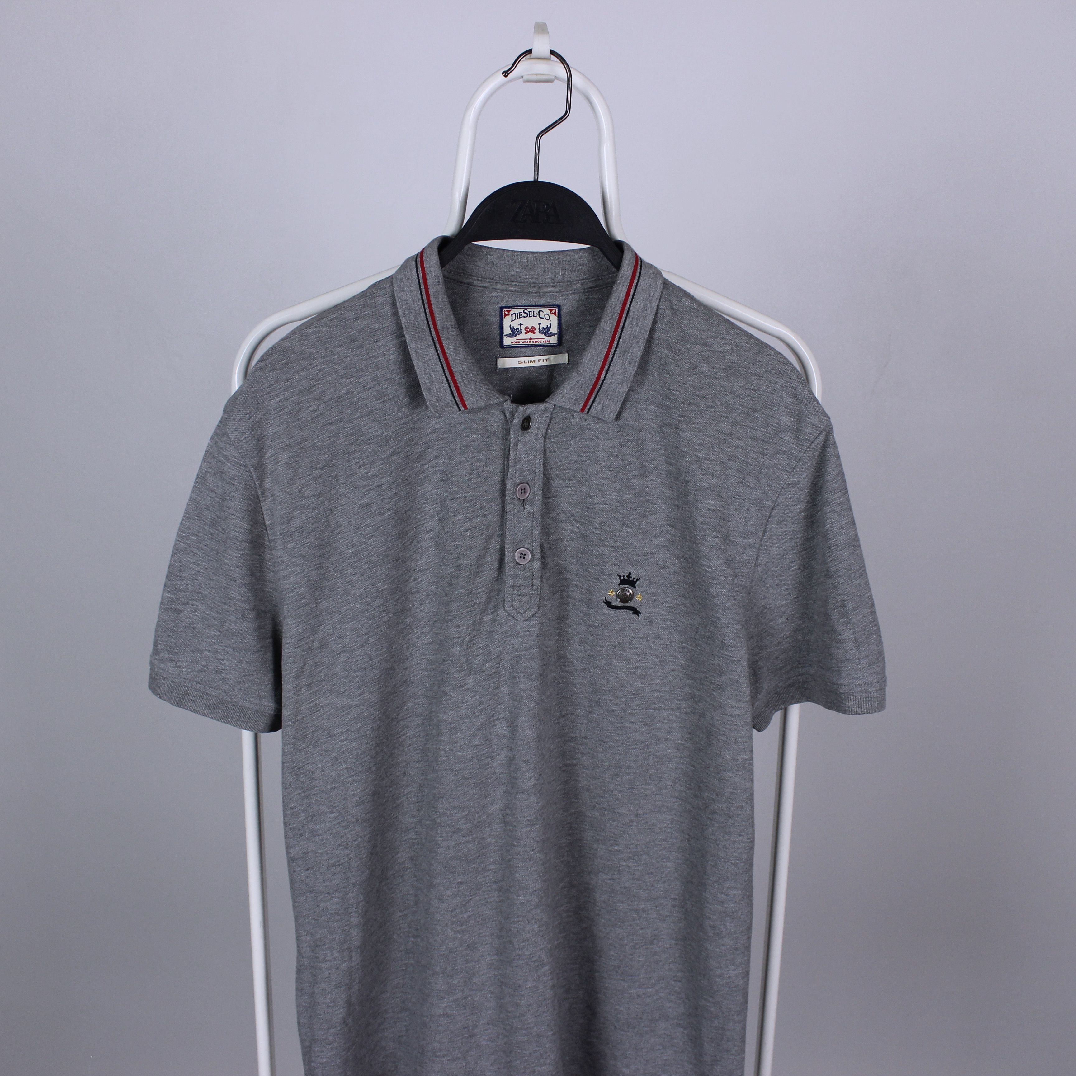 Diesel diesel polo shirt men cotton L XL gray logo Size US XL / EU 56 / 4 - 9 Thumbnail