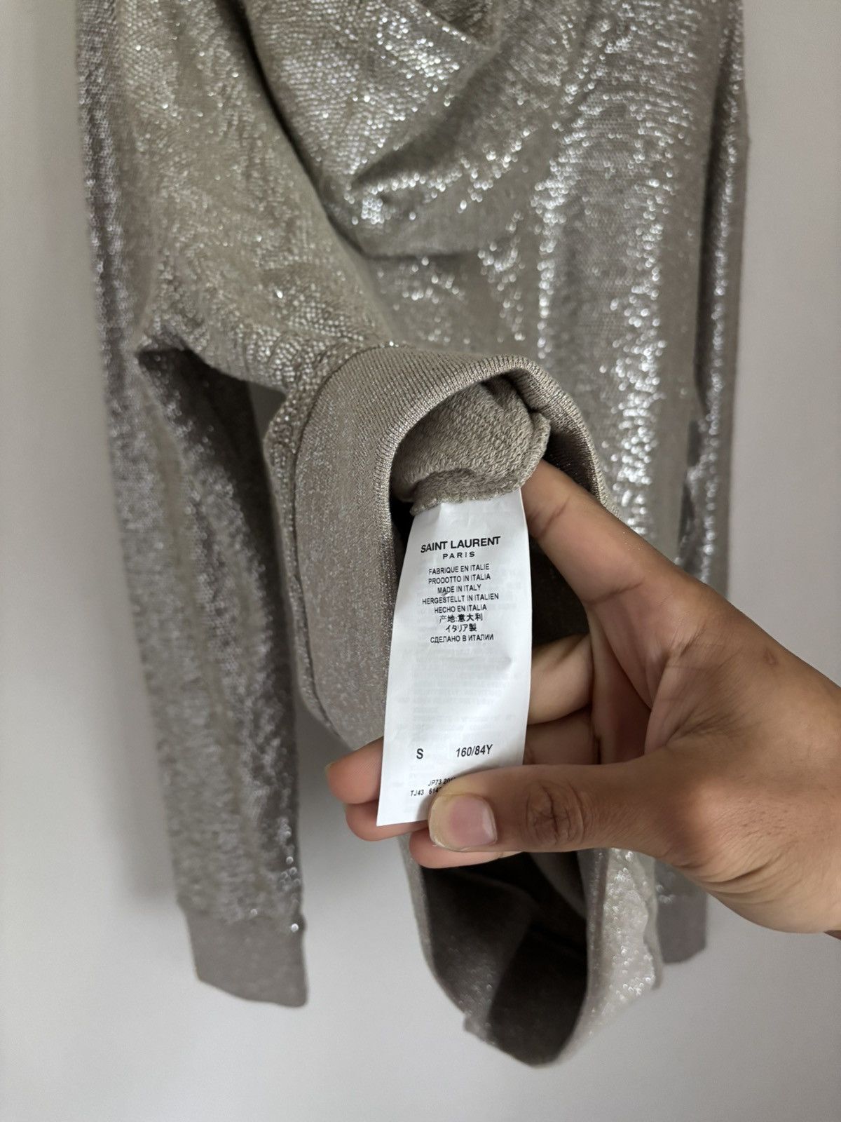 Saint Laurent Paris Saint Laurent SS19 Crystal Embellished Hoodie Size US S / EU 44-46 / 1 - 5 Thumbnail