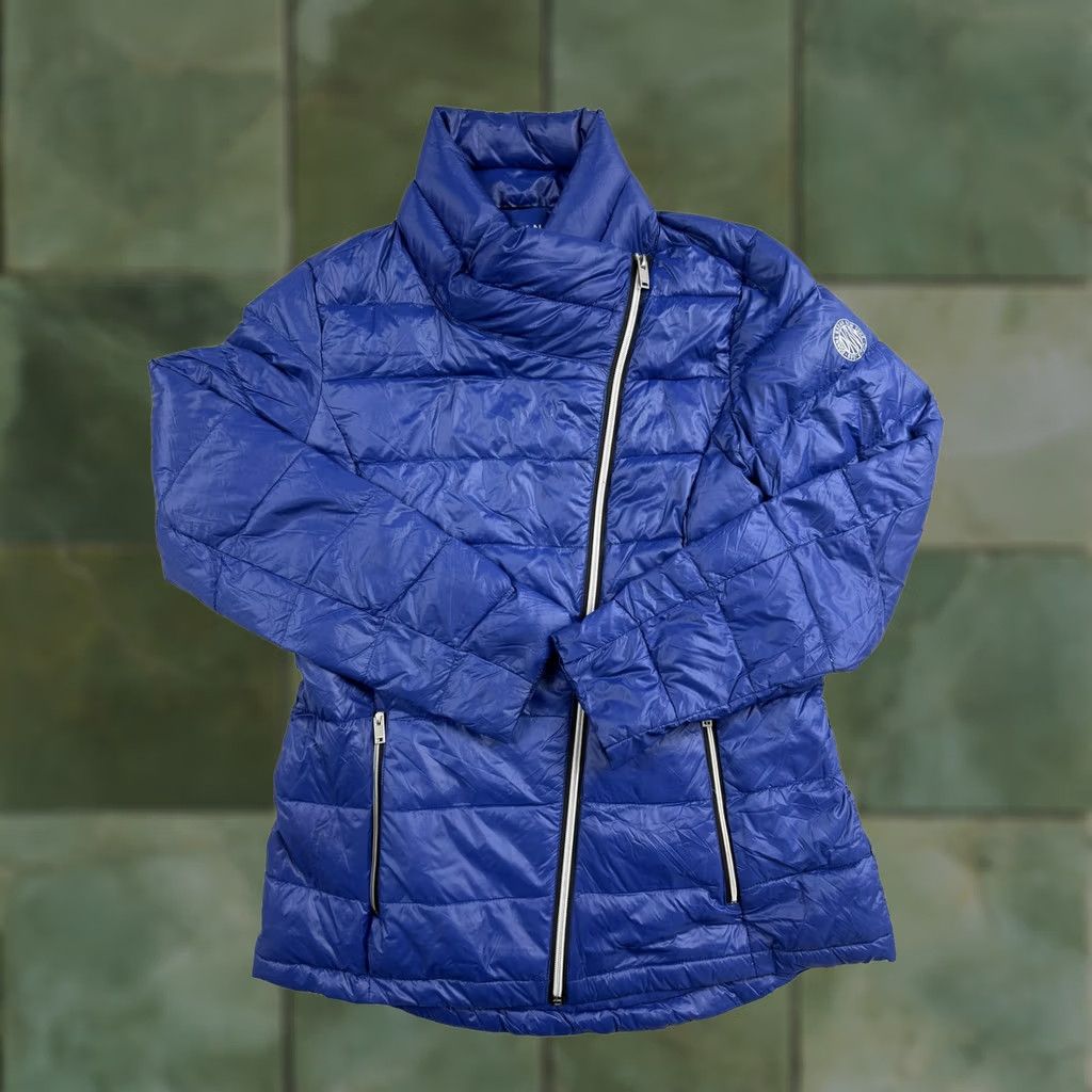 DKNY DKNY Jacket Womens M Blue Asymmetrical Zip Quilted Puffer Lightweight Mid-Length Casual Fall Winter Size M / US 6-8 / IT 42-44 - 1 Thumbnail