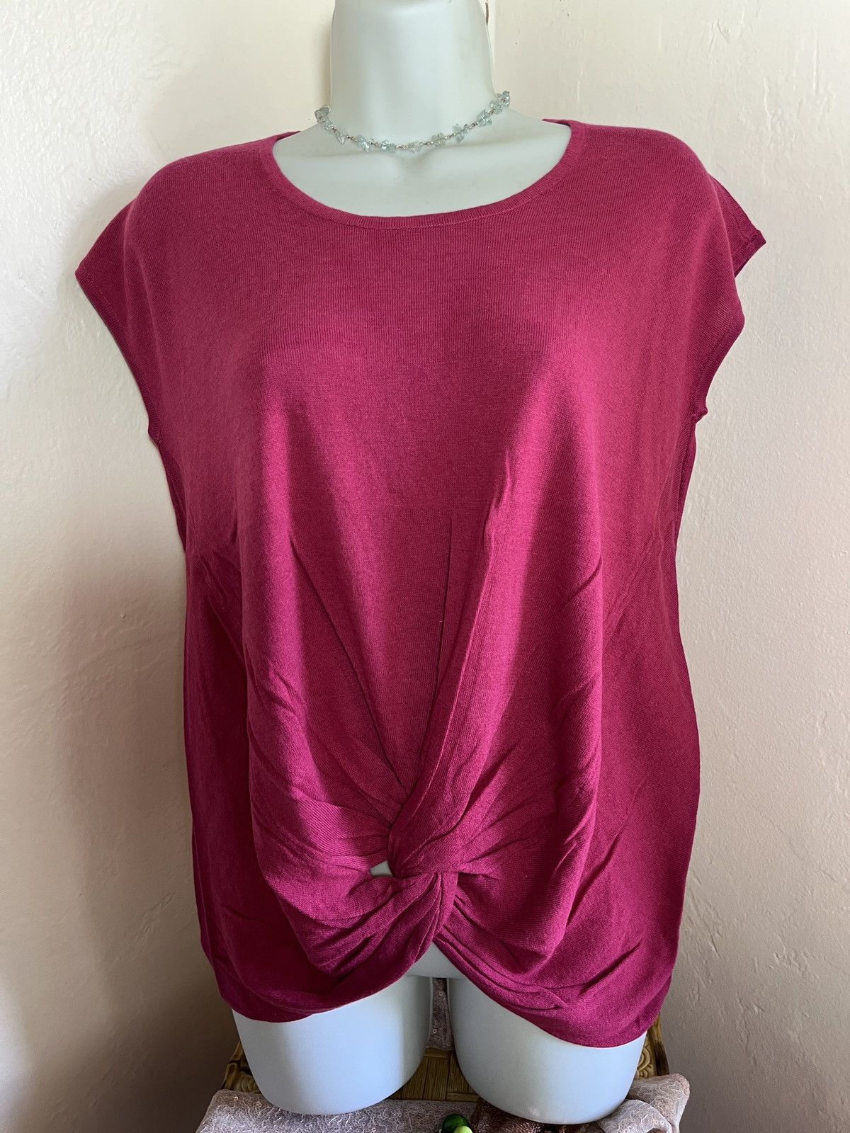 Anthropologie Anthropologie sleeveless pink knitted top with knot detail. Size XS / US 0-2 / IT 36-38 - 3 Thumbnail