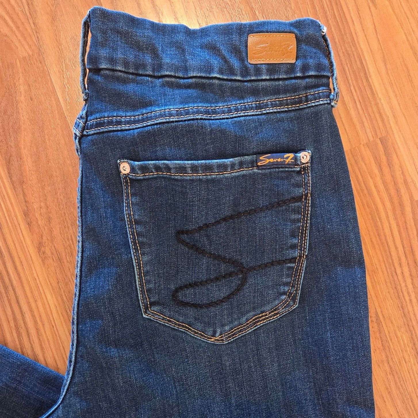 7 For All Mankind Low Rise Seven Jeans Dark Blue Women's Size 12 Size 34" / US 12 / IT 48 - 2 Thumbnail