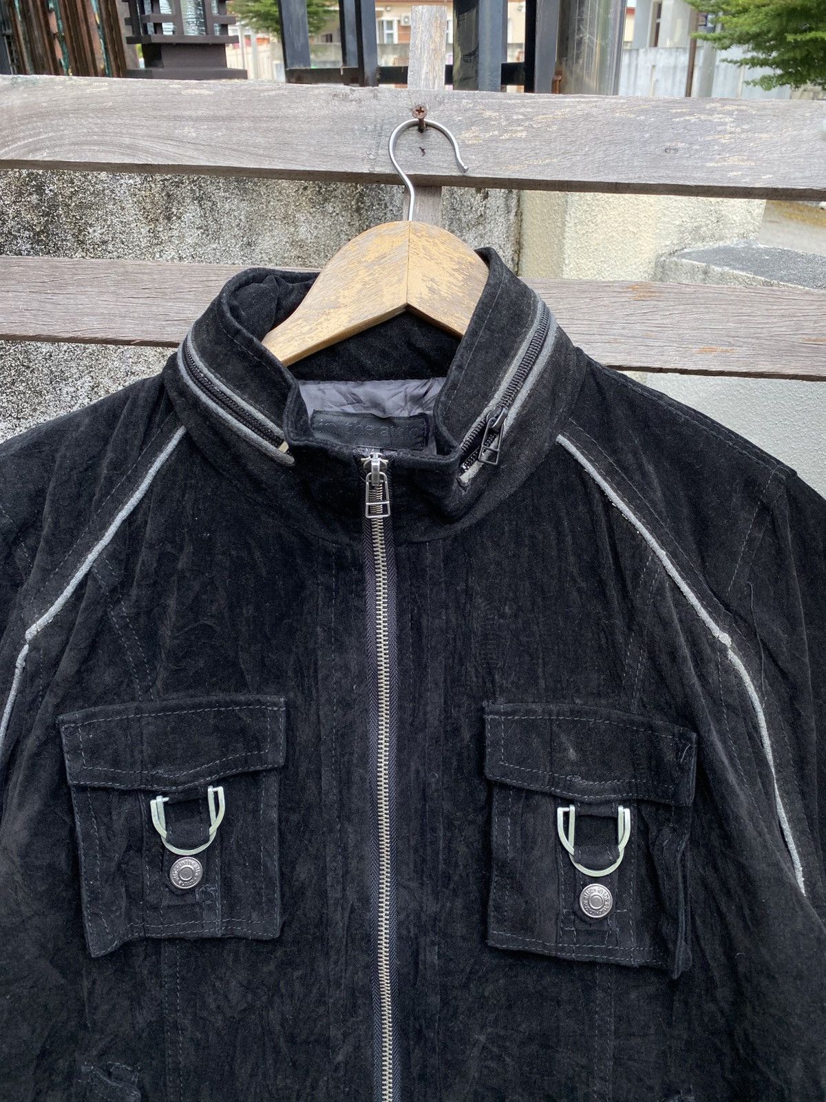 In The Attic In The Attic Velvet Black Utility Zip Jacket - Punk Style Size US M / EU 48-50 / 2 - 3 Thumbnail