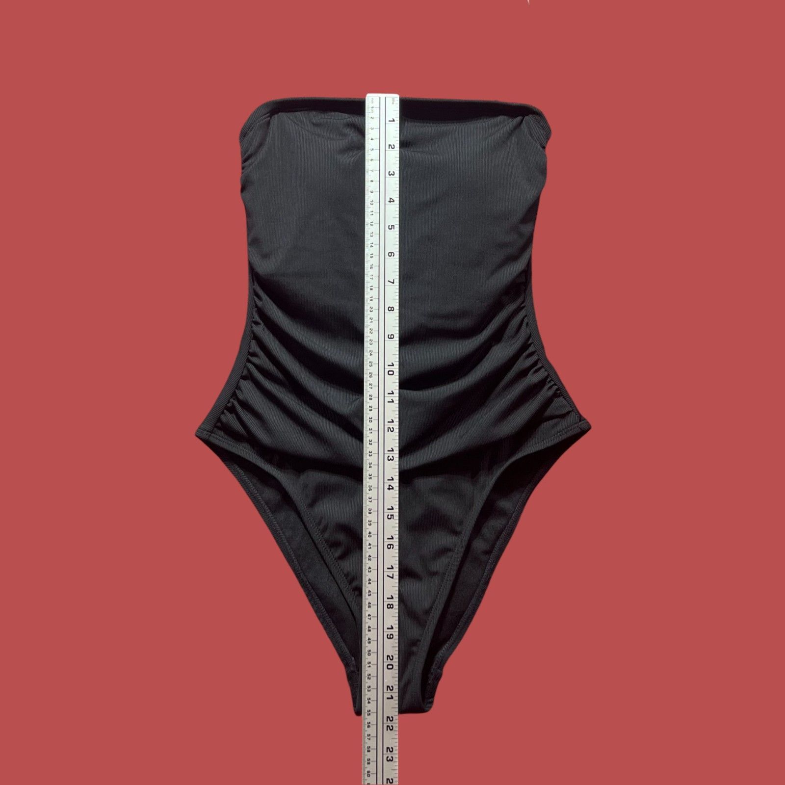 Other Shade & Shore - Women's Shirred Ribbed Bandeau Cheeky One Pi Size ONE SIZE - 8 Thumbnail