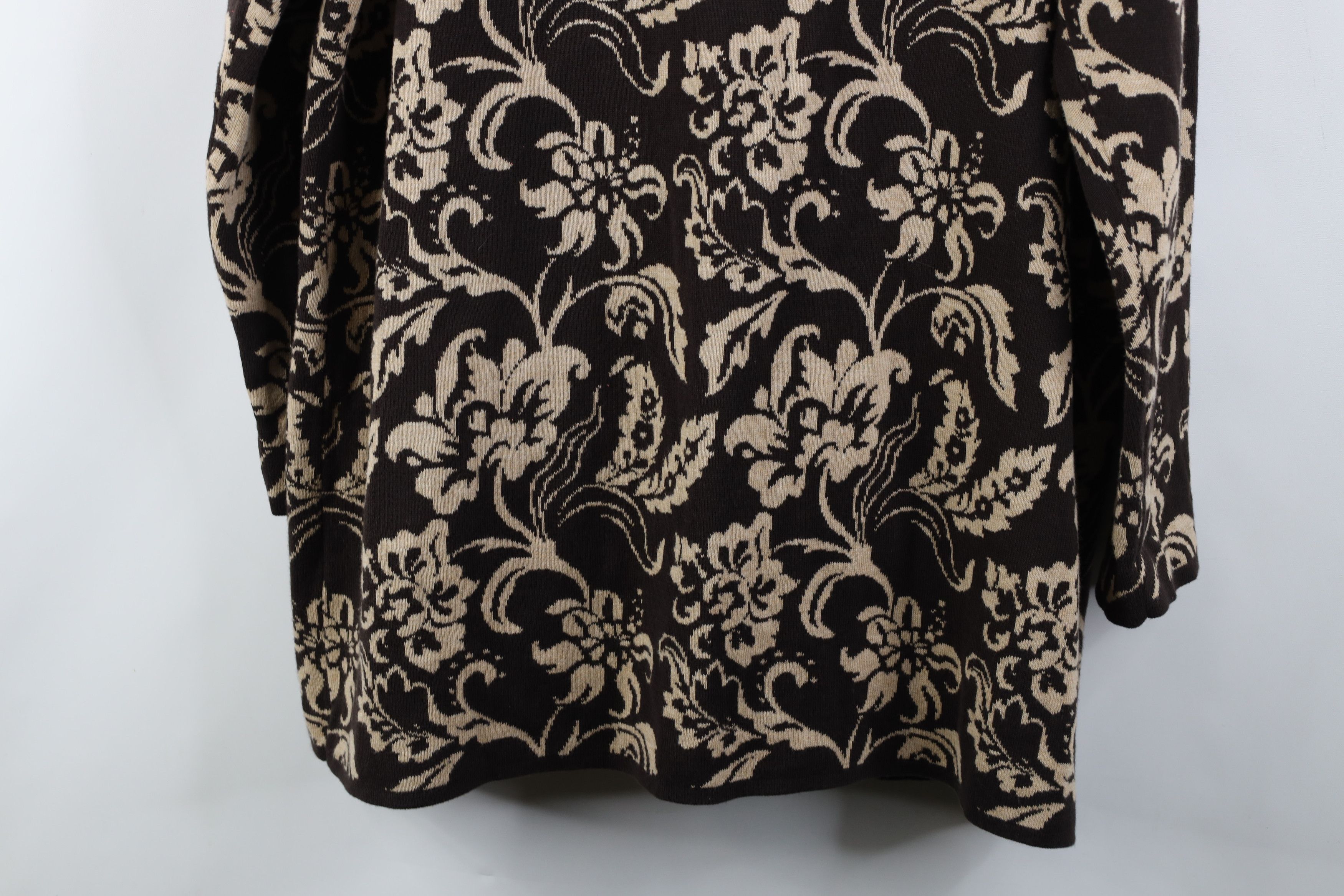 Lands' End Vintage Lands End Cotton Knit Flower Cardigan Sweater Size XL / US 12-14 / IT 48-50 - 15 Thumbnail